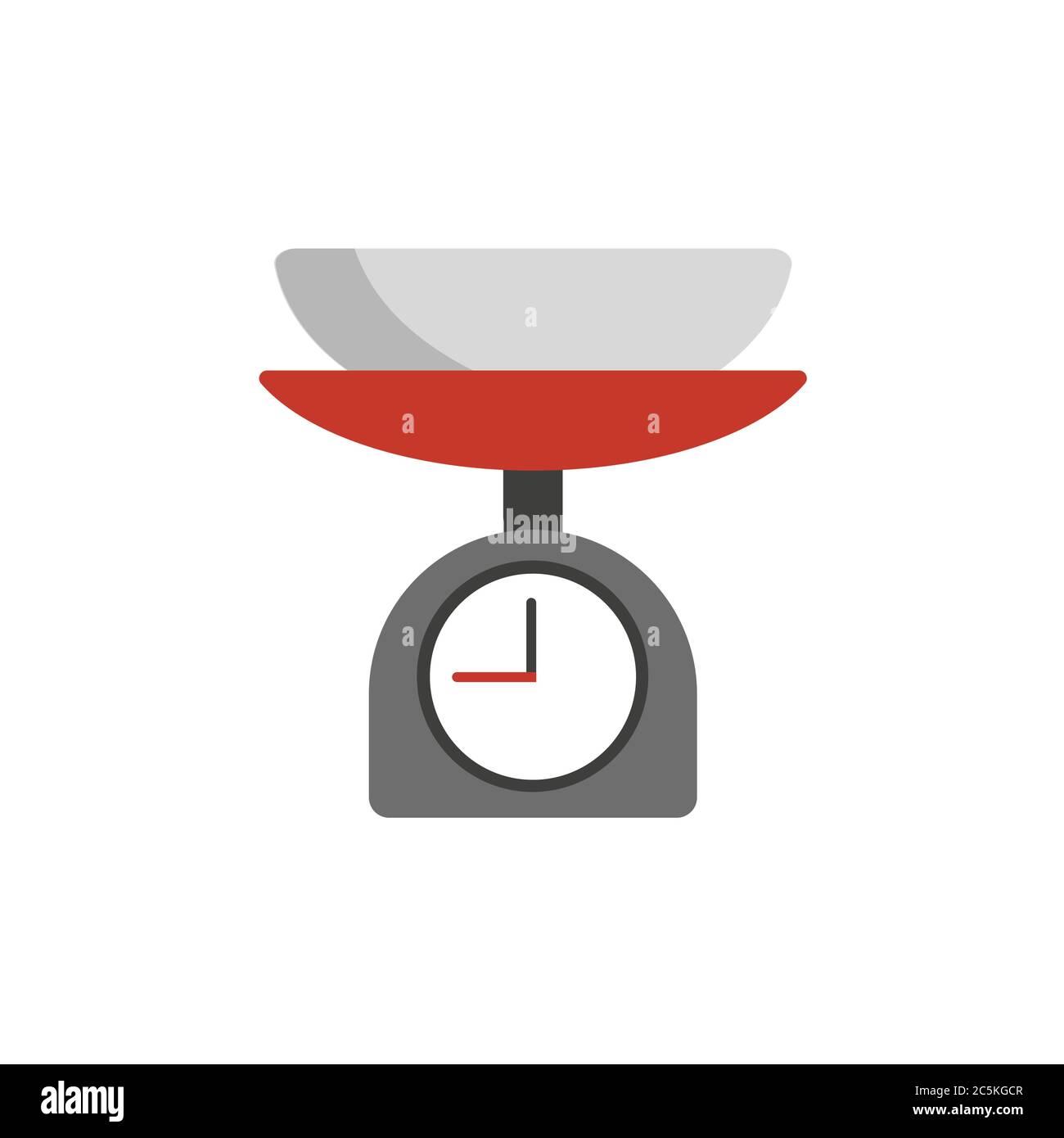 Kitchen scale for products on white background. Vector illustration in