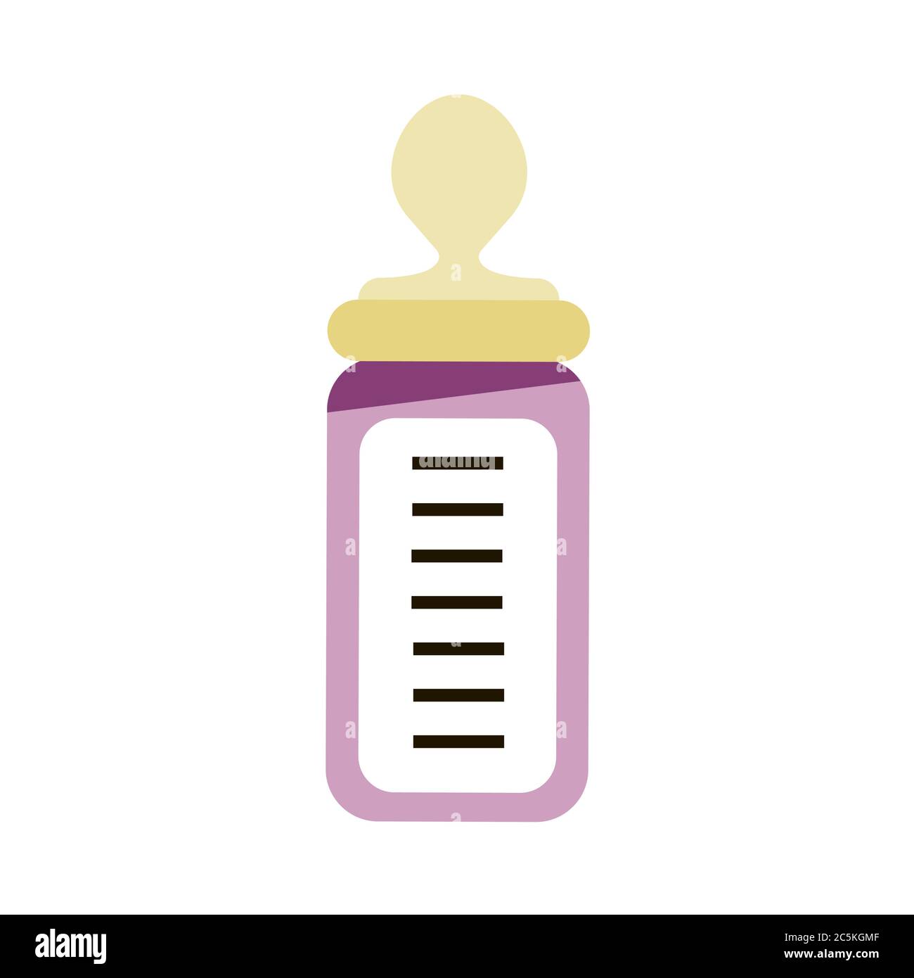 Baby milk bottle on white background. Vector illustration in trendy ...