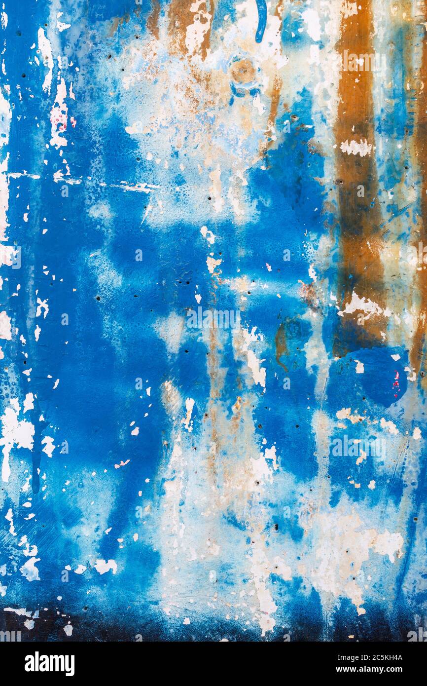 Bluish Old Weathered Concrete Decay Wall Texture Useful For Background Image Stock Photo