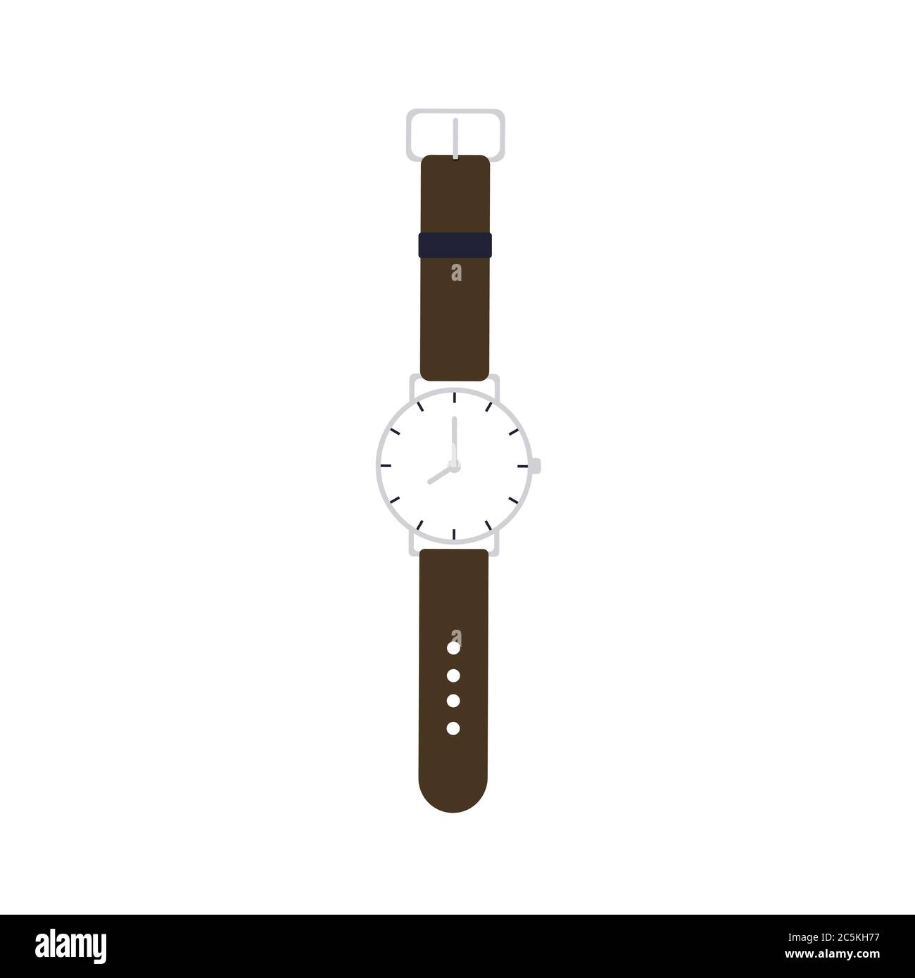 Hand watch on white background. Vector illustration in trendy flat ...