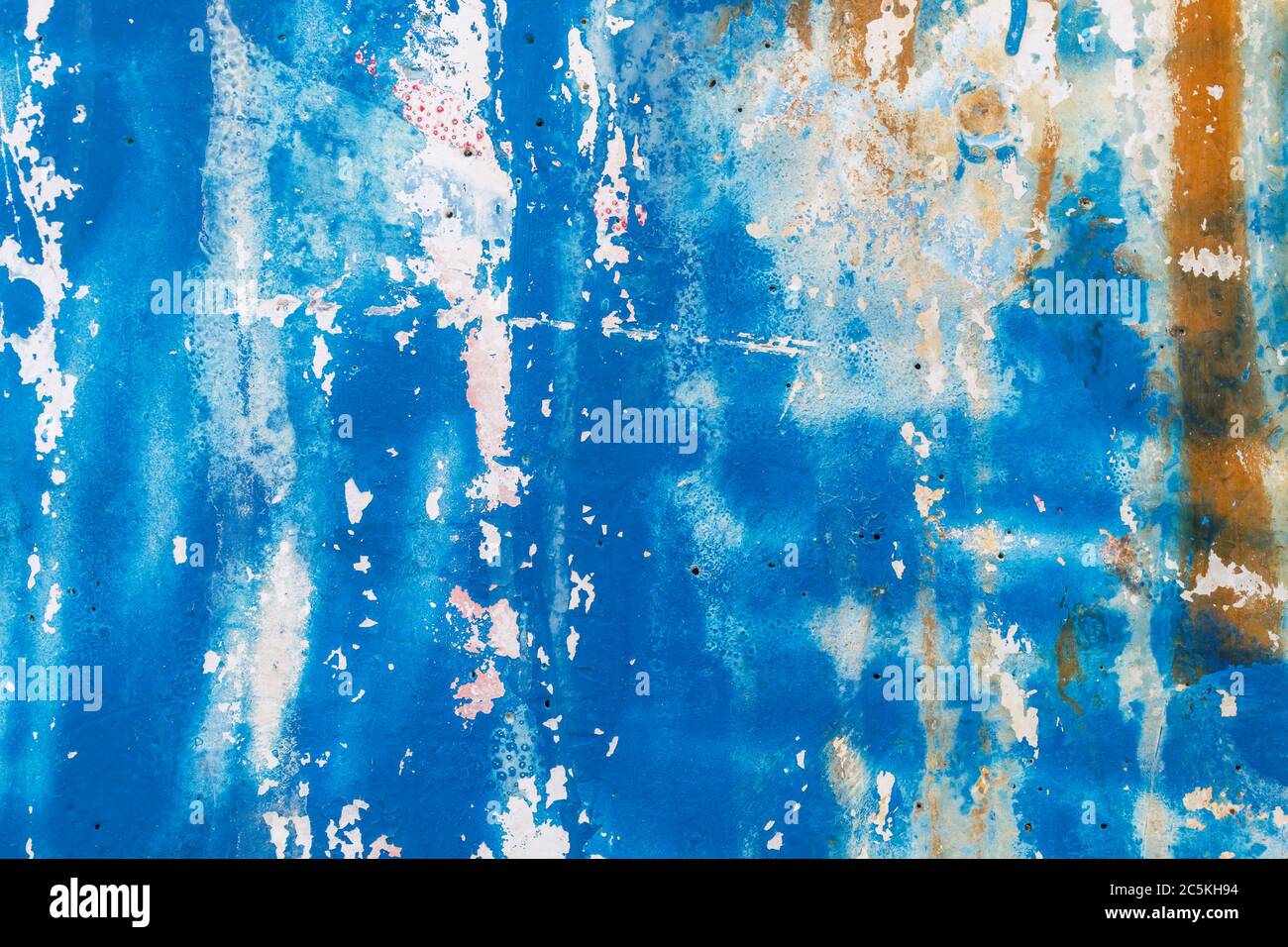 Bluish Old Weathered Concrete Decay Wall Texture Useful For Background Image Stock Photo