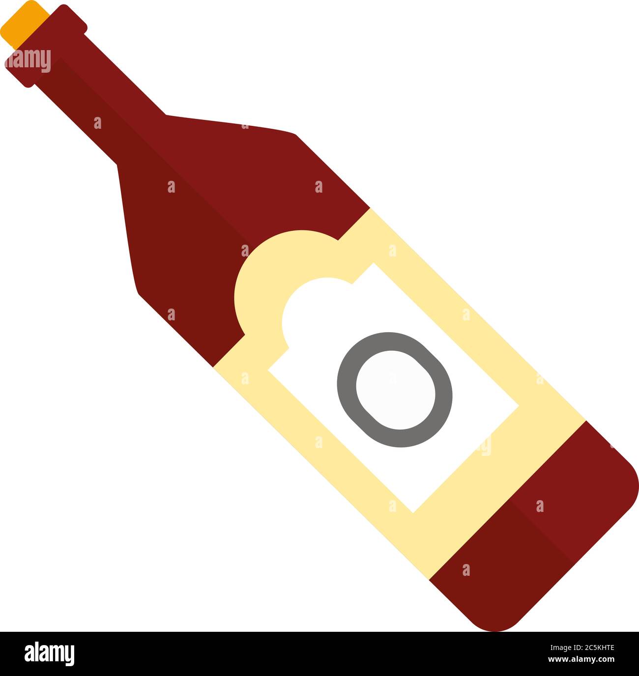 Red wine bottle icon isolated on white background. Vector illustration. Stock Vector