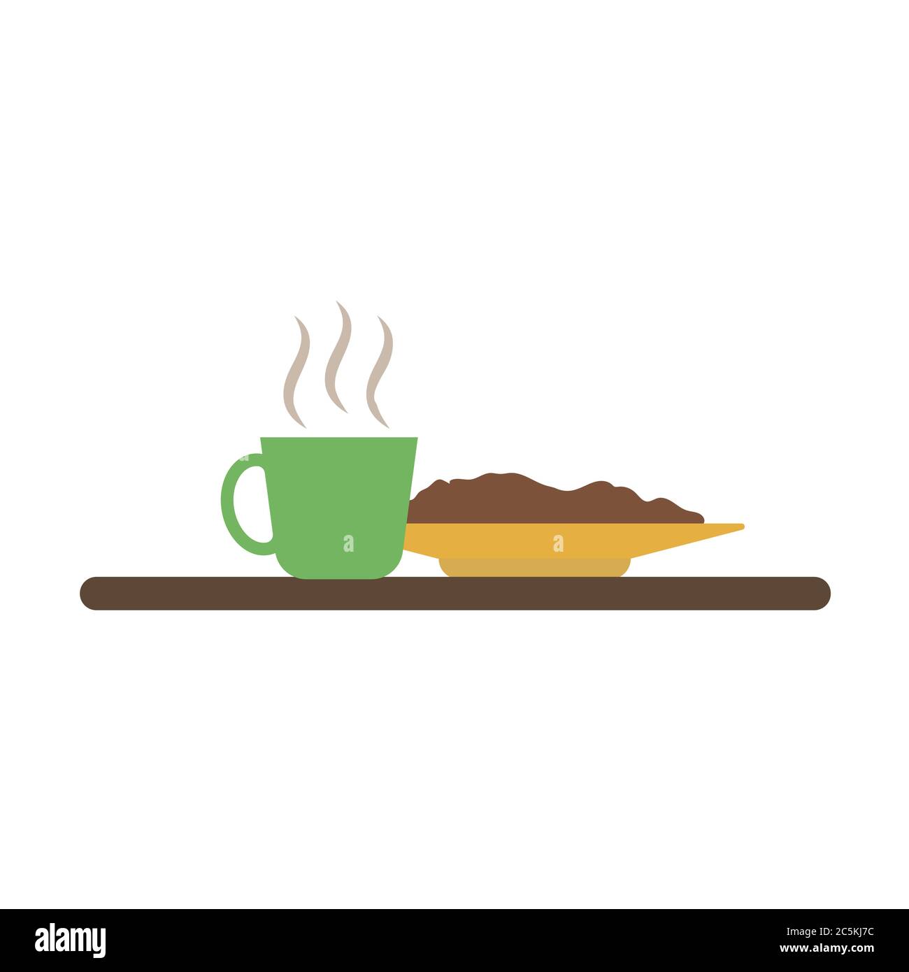 Breakfast on white background. Vector illustration in trendy flat style ...