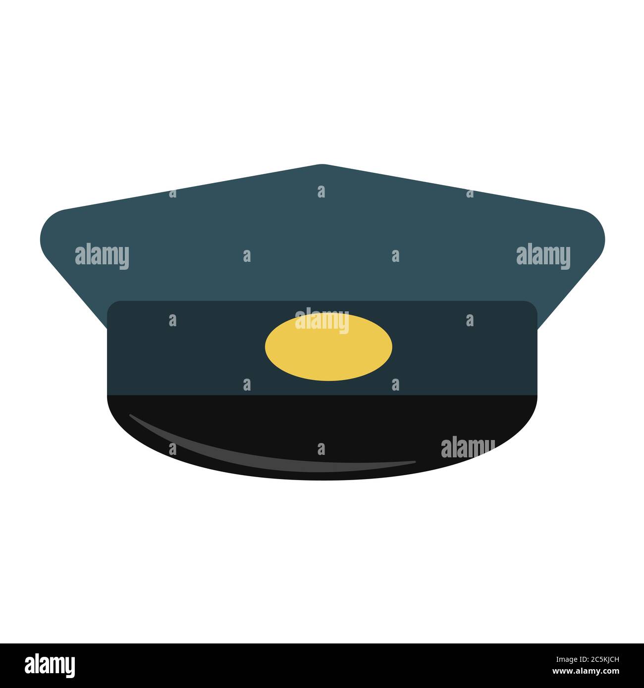 Police Cap on white background. Vector illustration in trendy flat style. EPS 10 Stock Vector