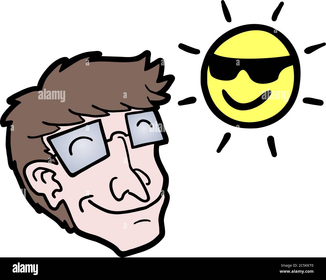 Hot and sun Stock Vector