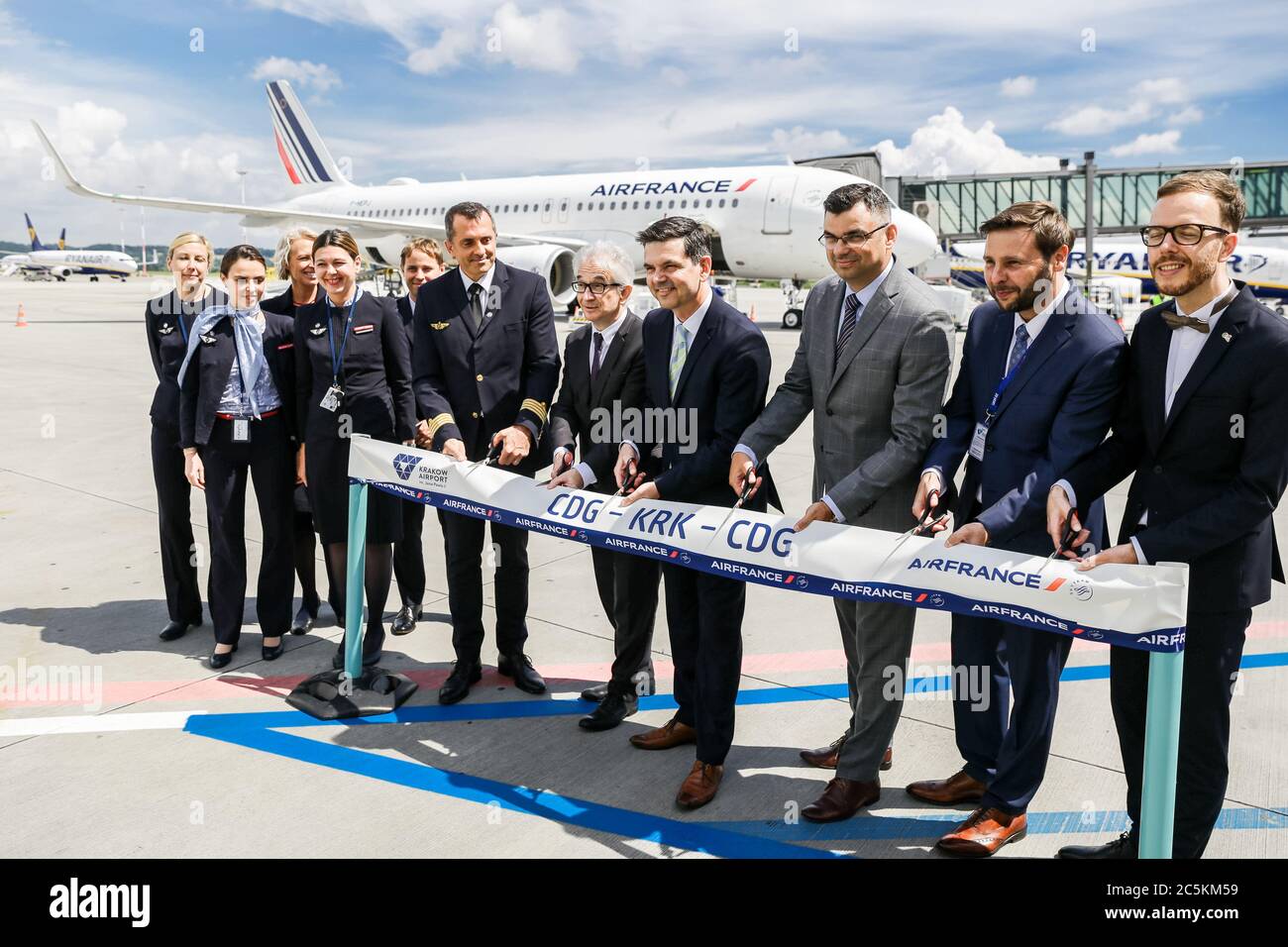 Frantisek Siling General Sales Manager of Air France and KLM in Poland,  Consul General of France in Krakow Frederic de Touchet, Julian Hallier  Member of the Council of the French-Polish Chamber of