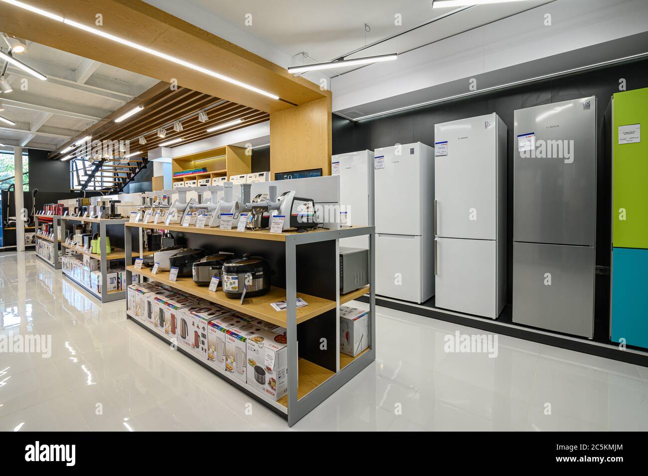 Interior of premium domestic appliance store Stock Photo Alamy