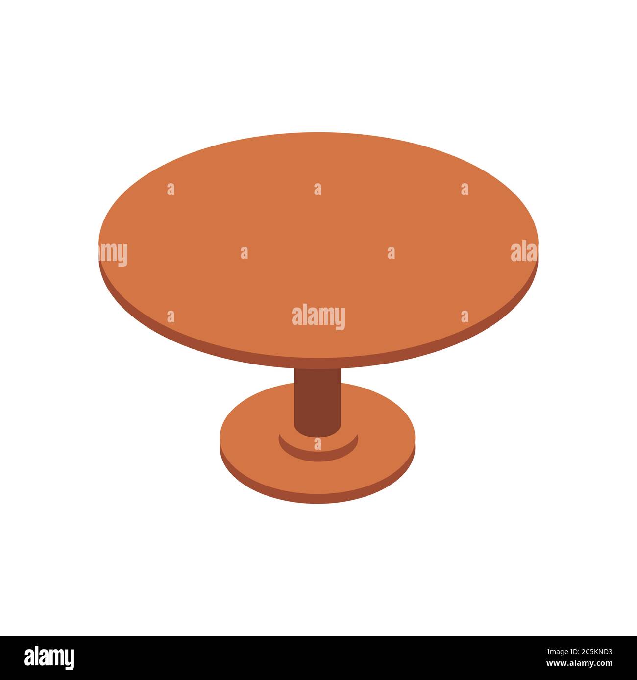 Circle table in trendy flat style. Vector illustration. ESP 10 Stock Vector