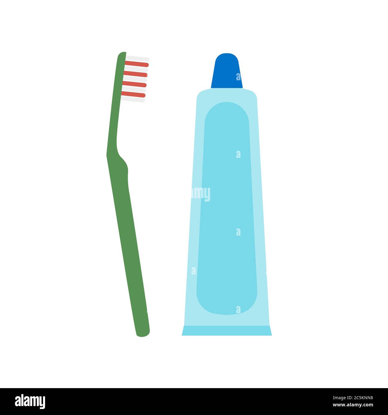 Tube of toothpaste and toothbrush on white background. Vector ...
