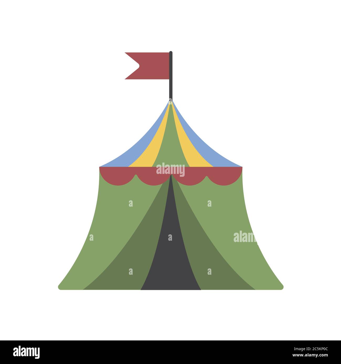 Circus tent on white background. Vector illustration in trendy flat ...