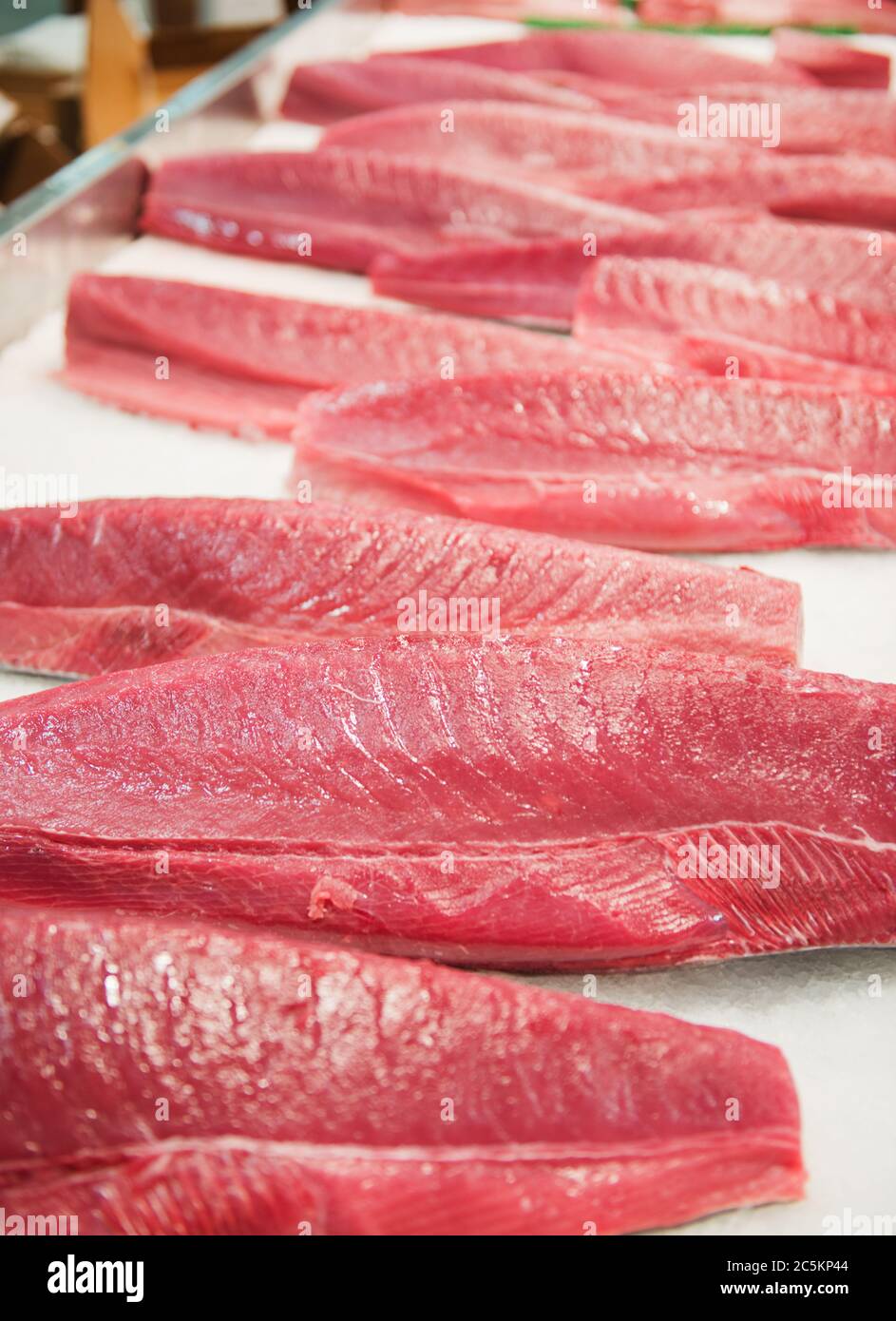 cut fish for sale at the market Stock Photo Alamy