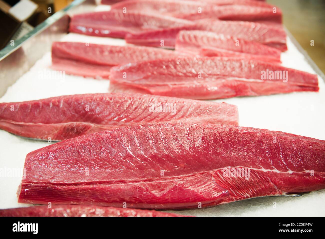 cut fish for sale at the market Stock Photo Alamy