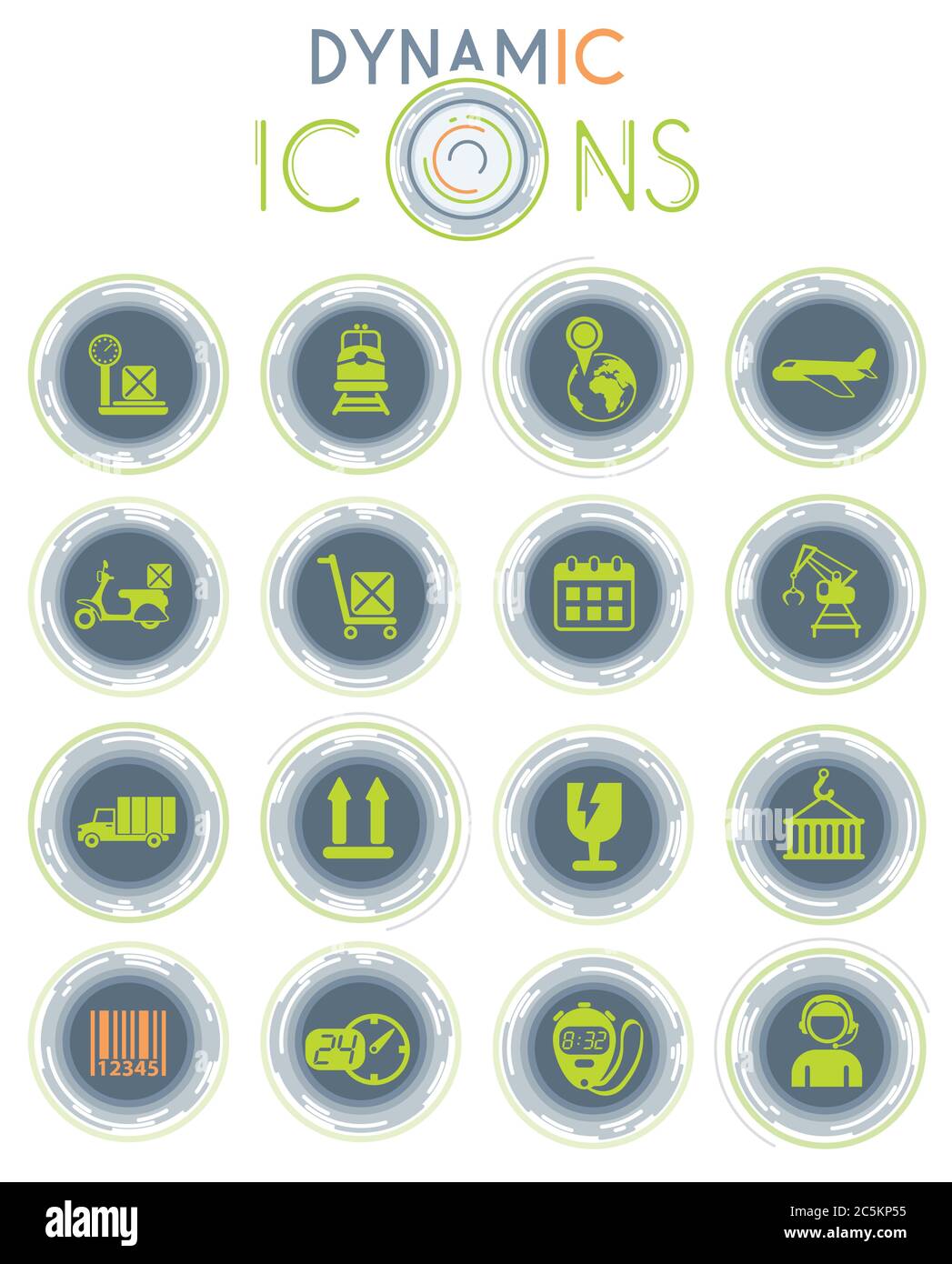 logistic dynamic icons Stock Vector Image & Art - Alamy