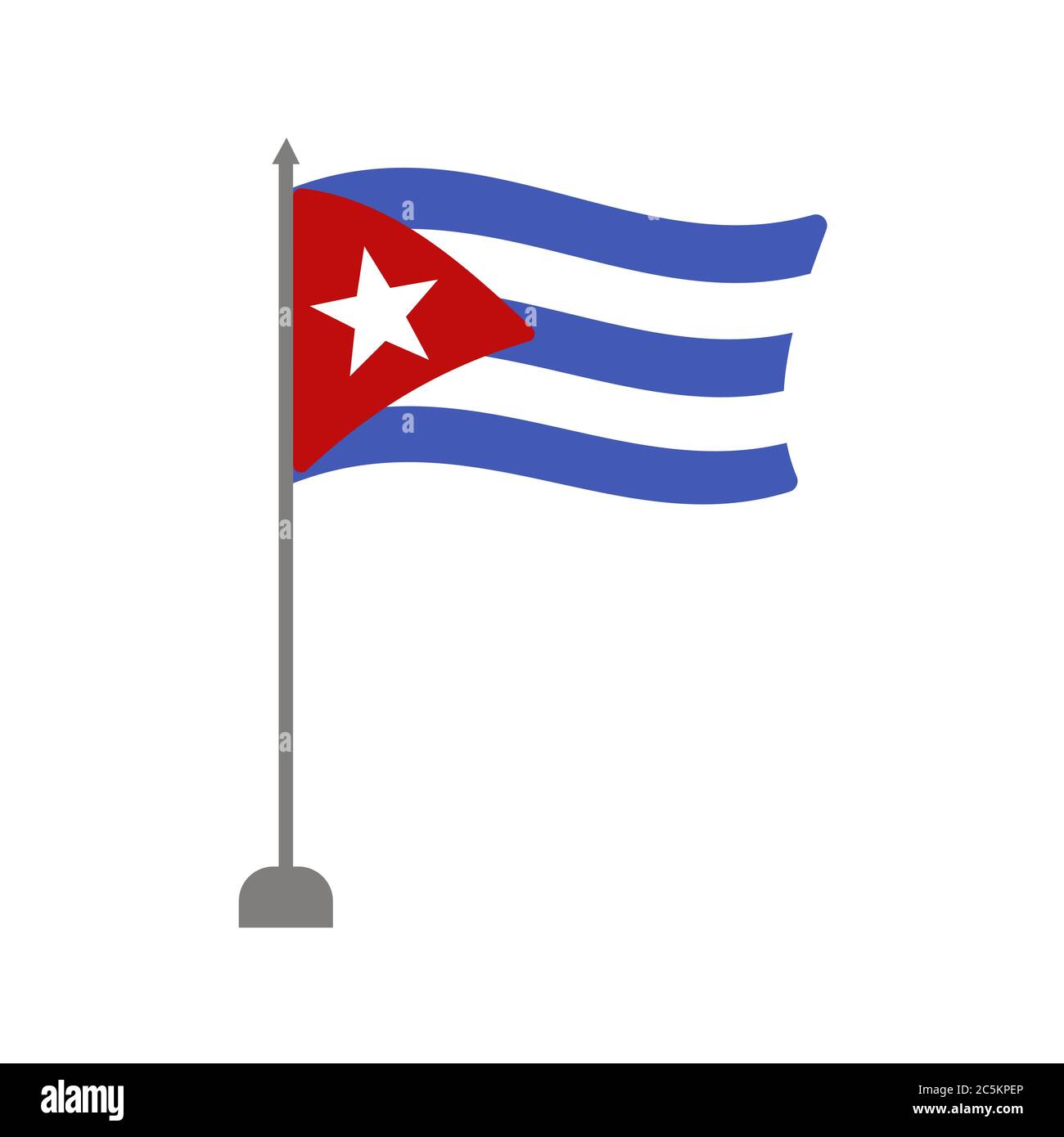 Cuba Flag on white background. Vector illustration in trendy flat style