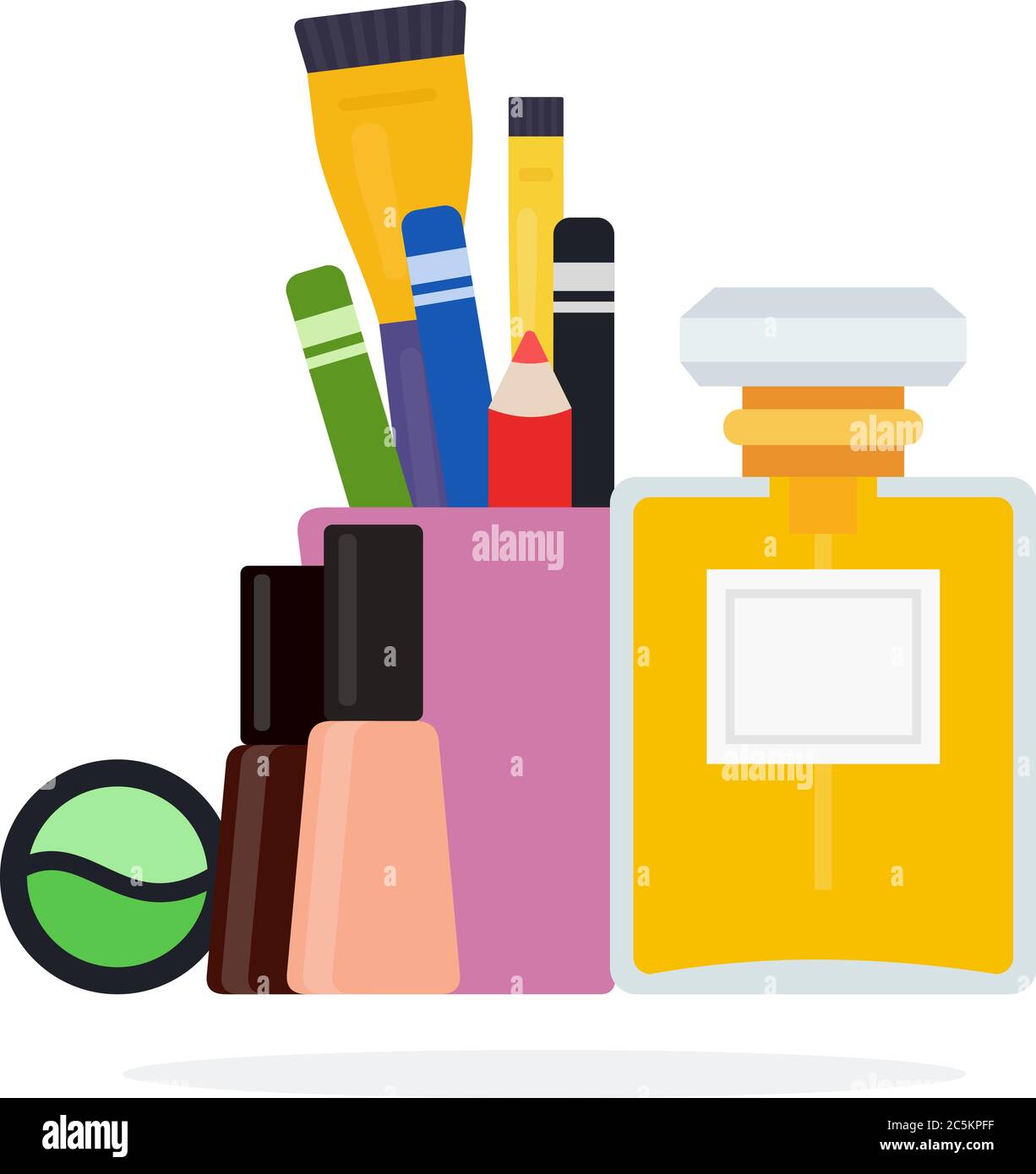Makeup set vector icon flat isolated illustration Stock Vector