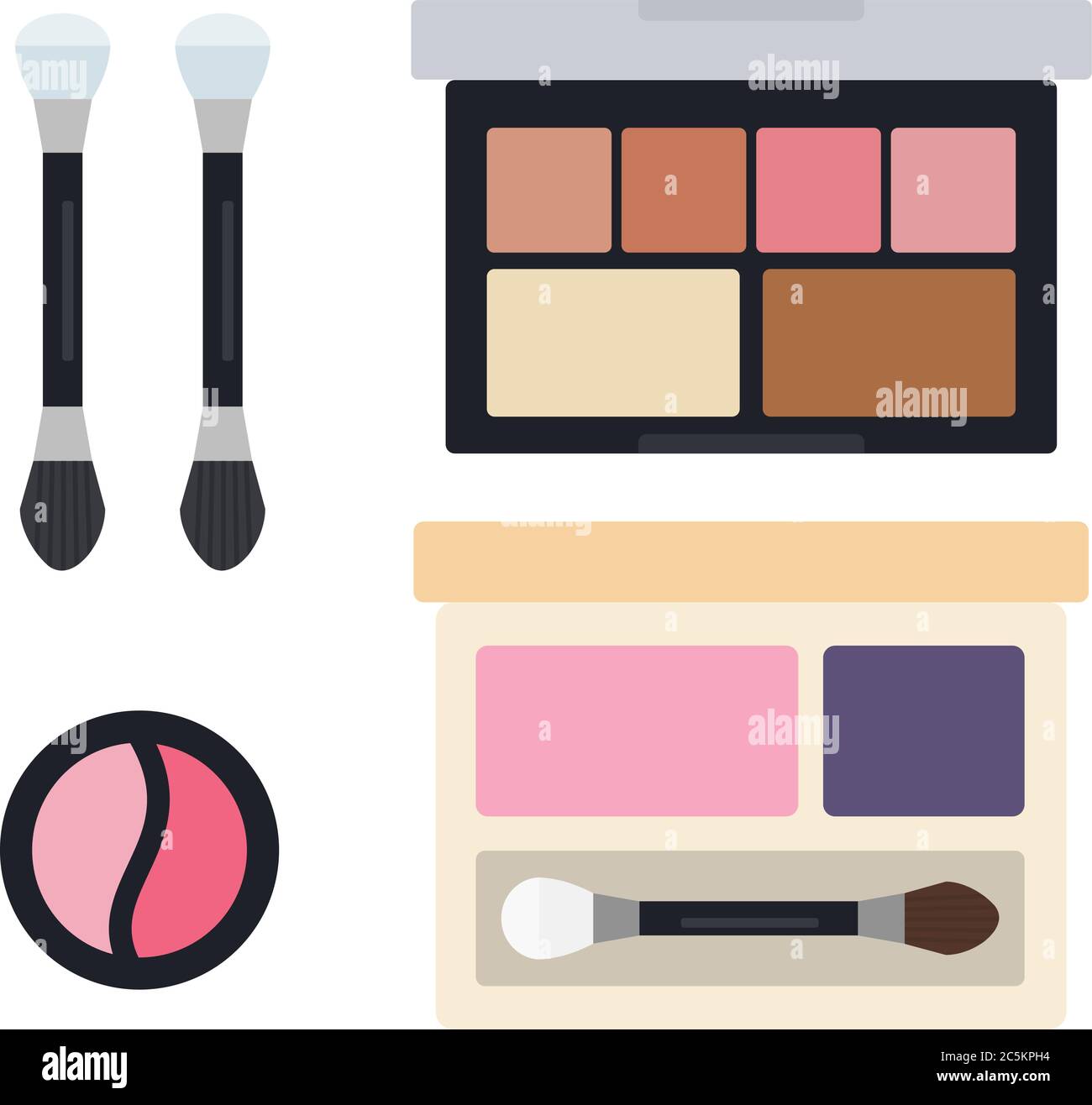 Eye shadows in open cases vector icon flat isolated illustration Stock Vector