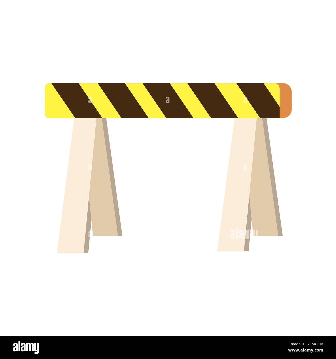 Road closed street barrier on white background. Vector illustration in trendy flat style. ESP 10. Stock Vector