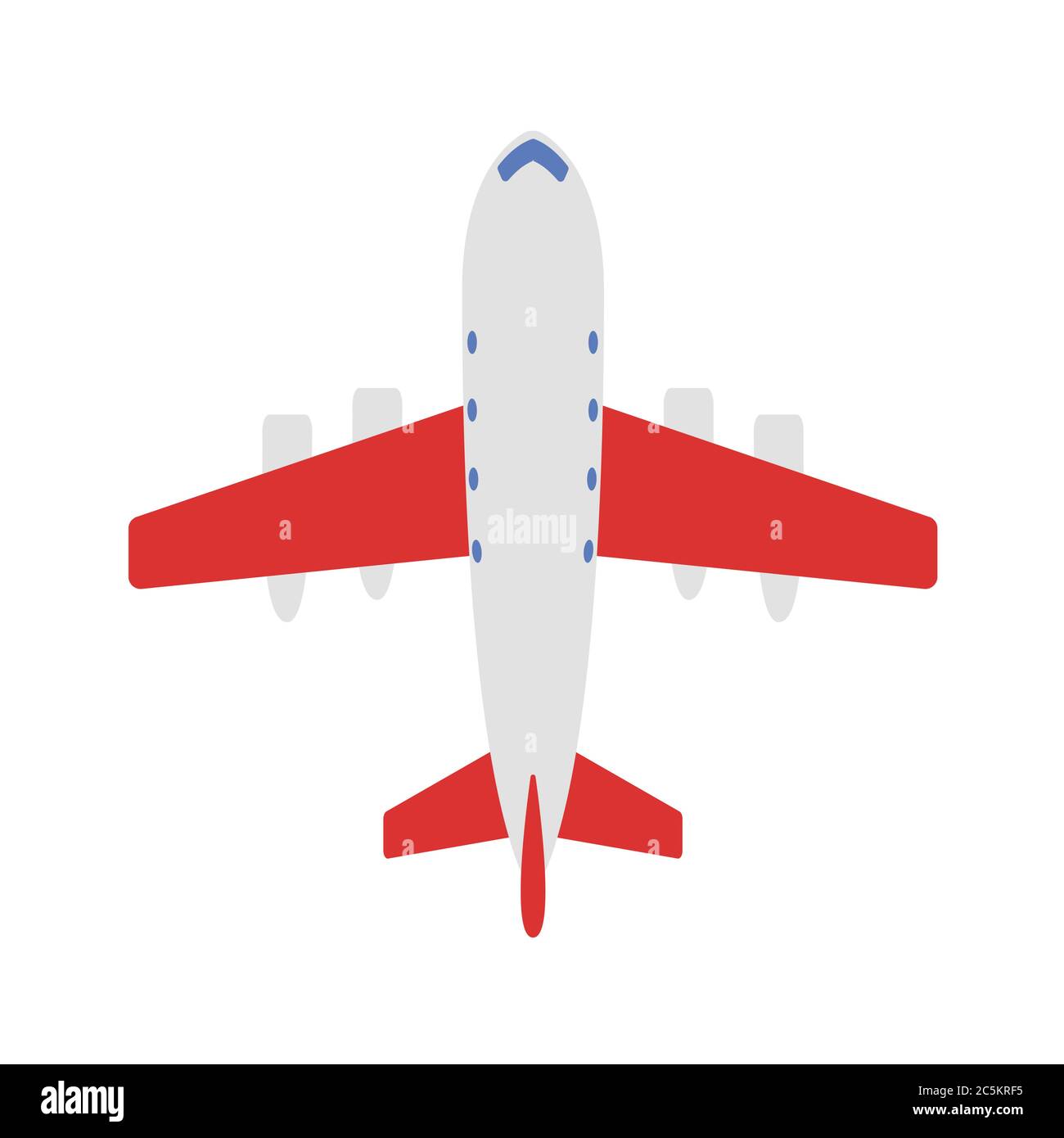 Airplane flying on white background. Vector illustration in trendy flat ...