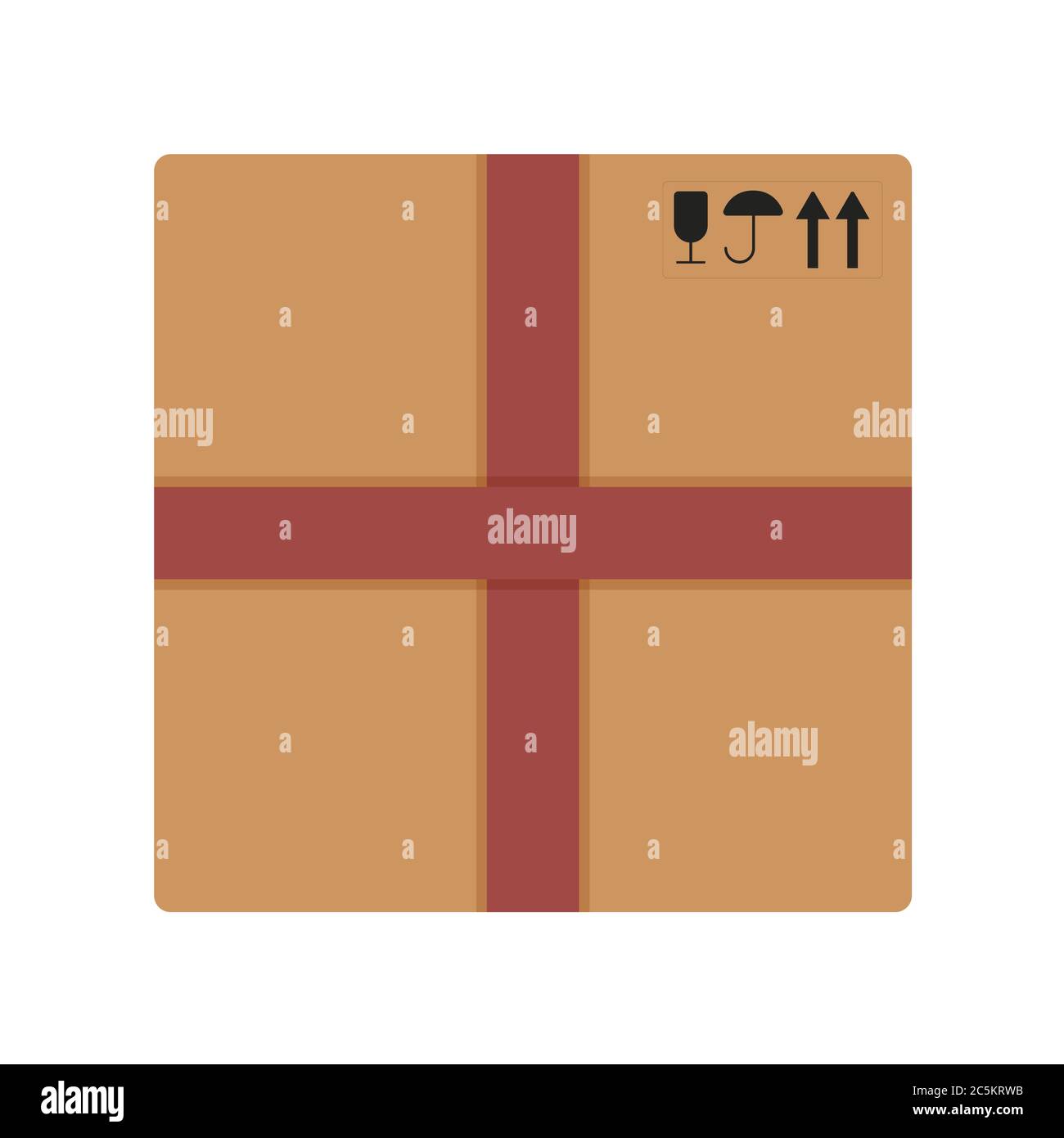 Brown carton delivery packaging box on white background. Vector ...