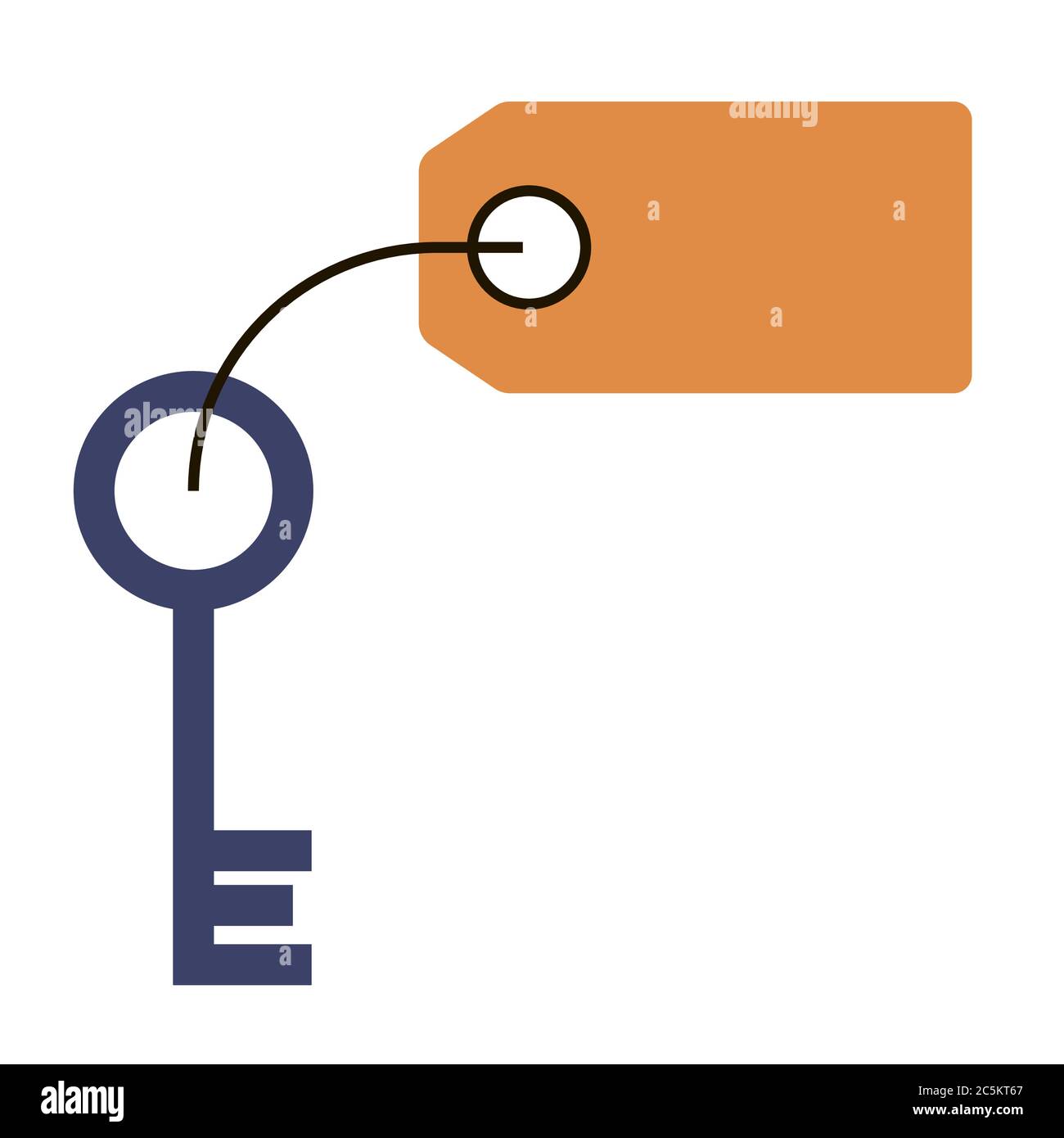 Key With Labelling Key with label on white background. Vector illustration in trendy flat ...