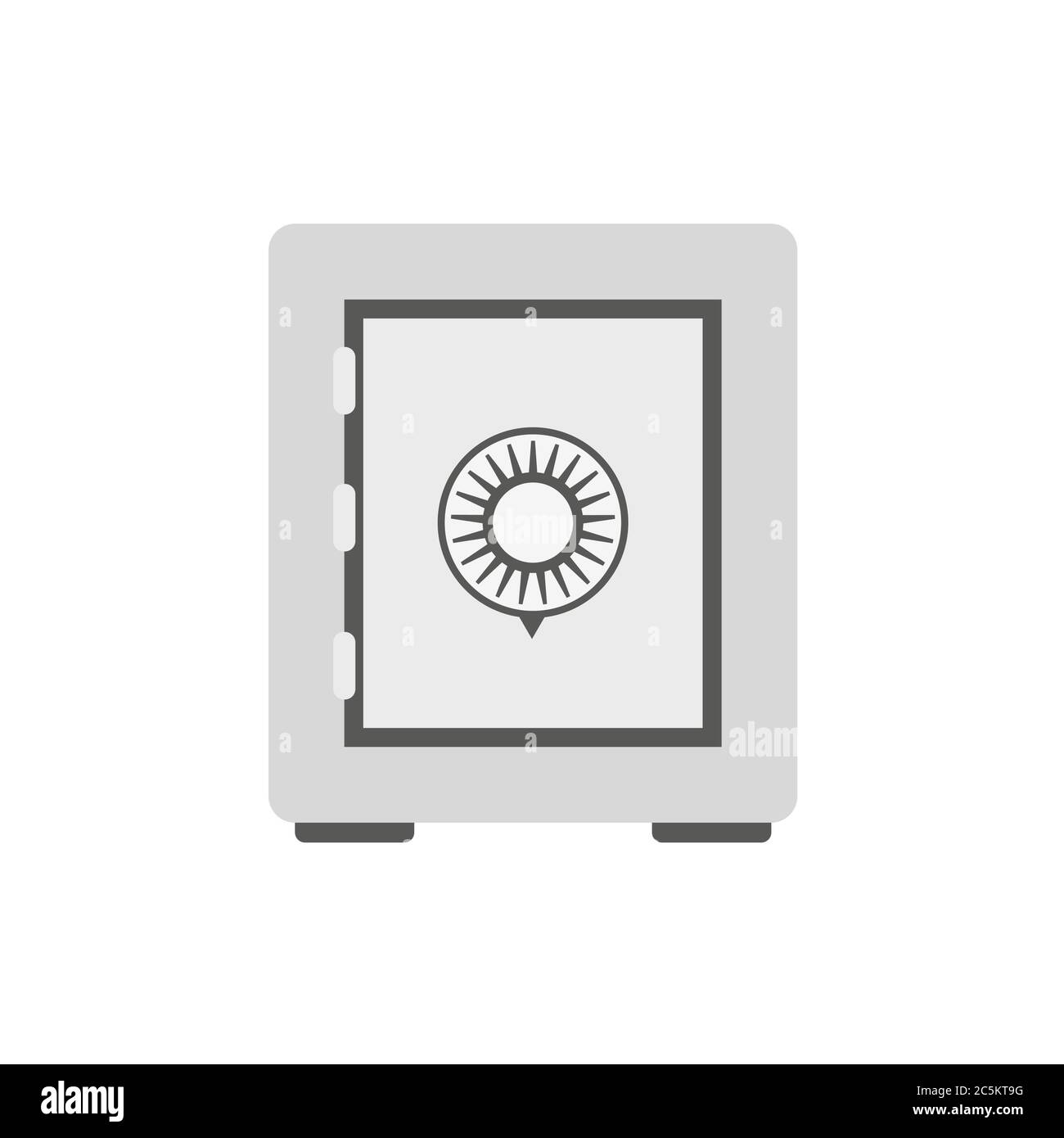 Metal bank safe on white background. Vector illustration in trendy flat style. EPS 10 Stock