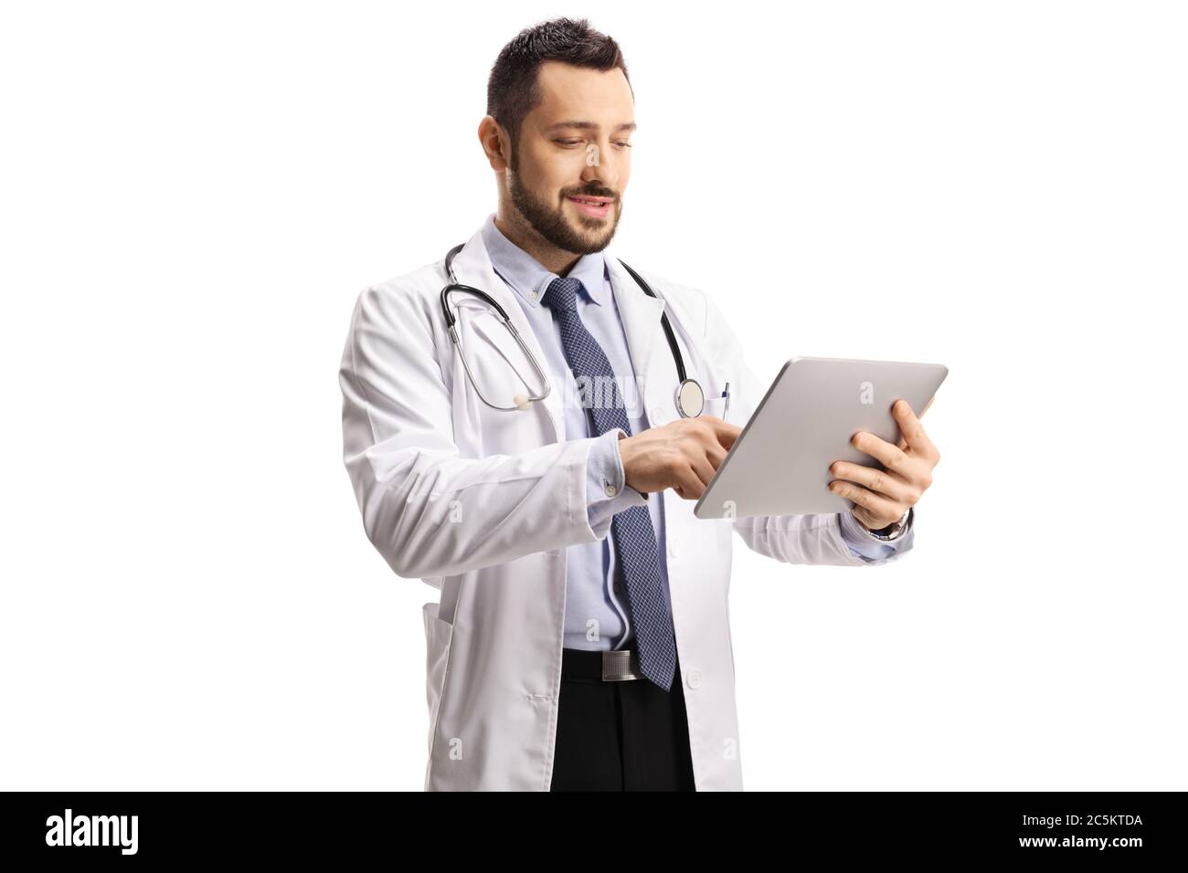 Doctor using tablet in practice hi-res stock photography and images - Alamy