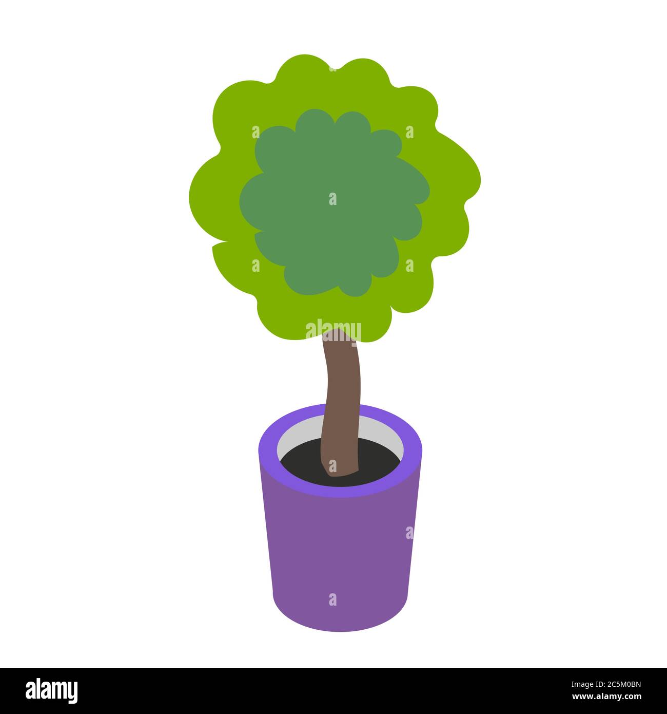Potted Plant on white background. Vector illustration in trendy flat ...
