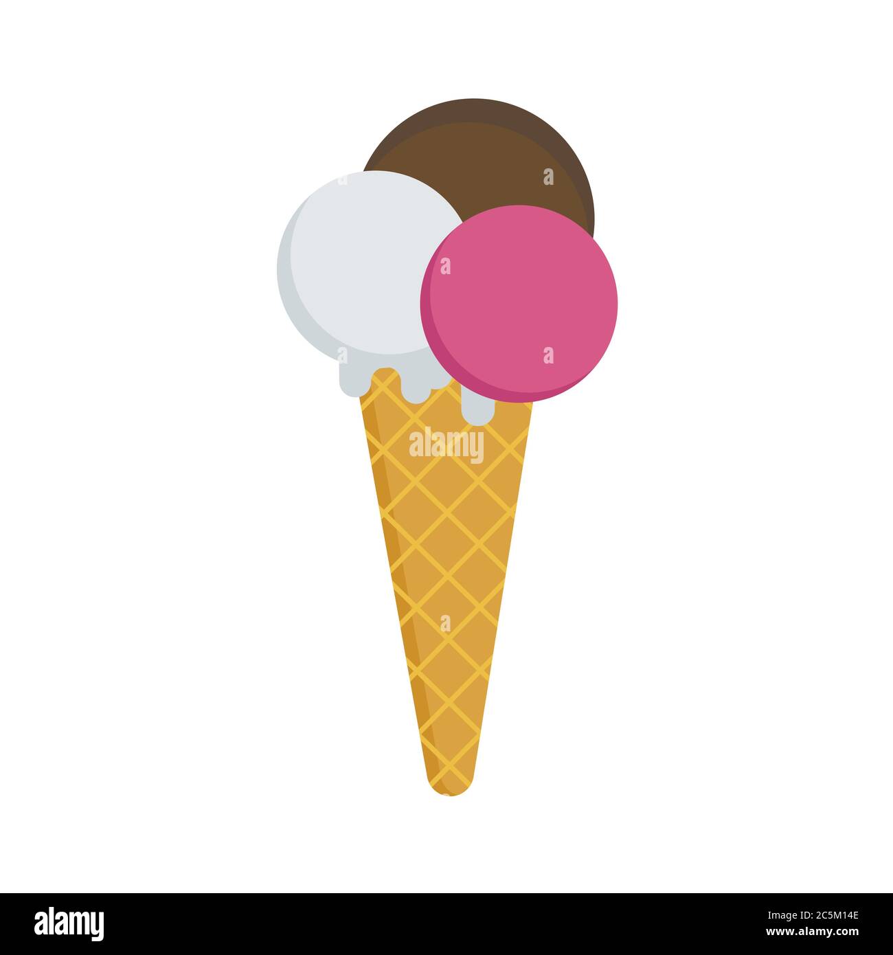 Ice cream on white background. Vector illustration in trendy flat style ...