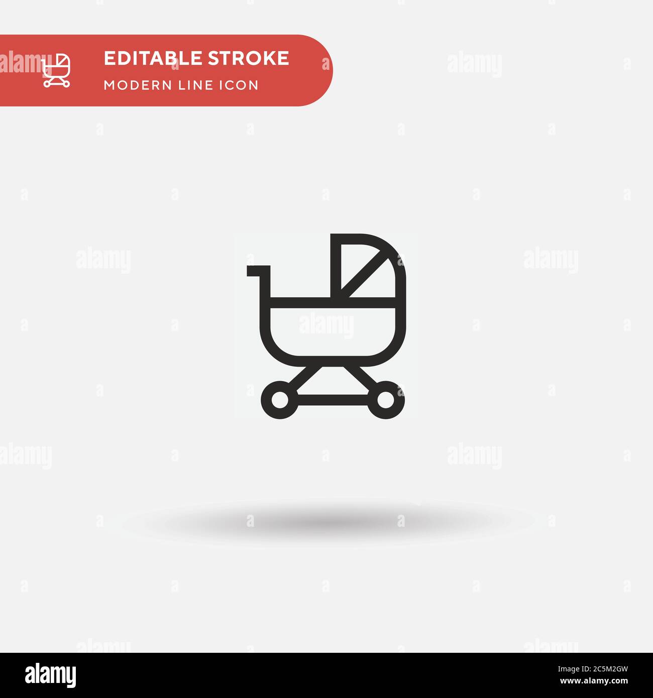 Baby Stroller Simple vector icon. Illustration symbol design