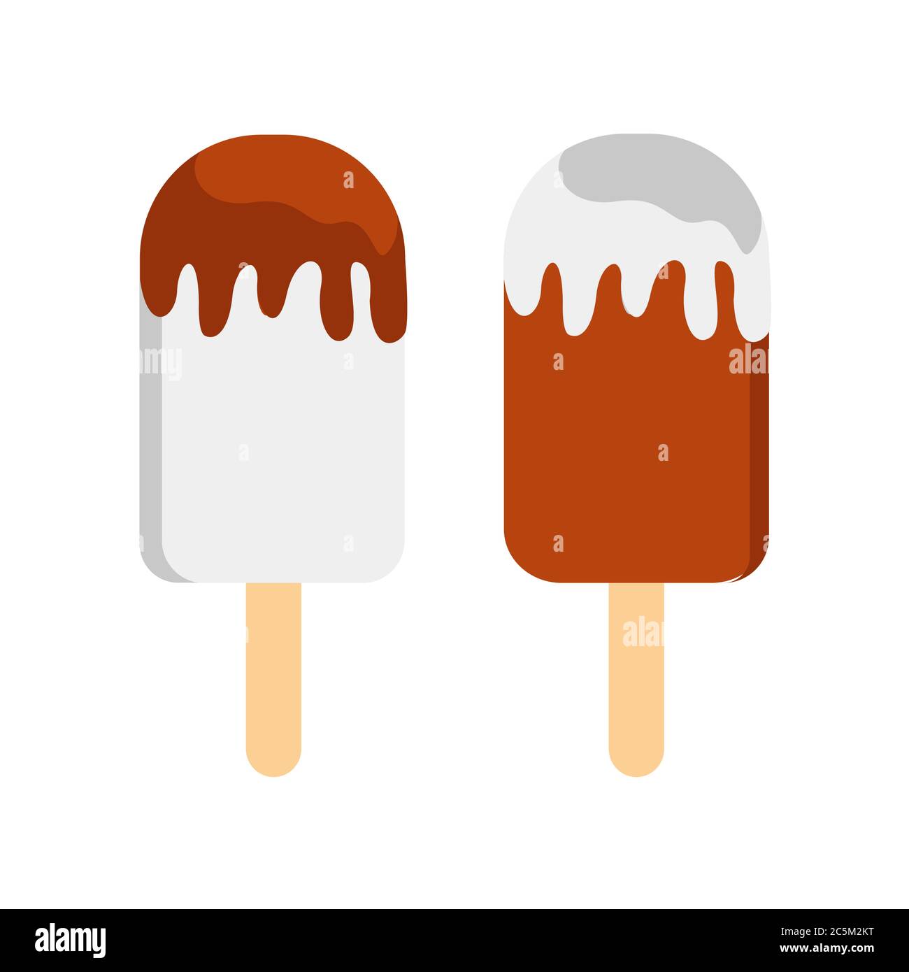 Ice cream on white background. Vector illustration in trendy flat style ...