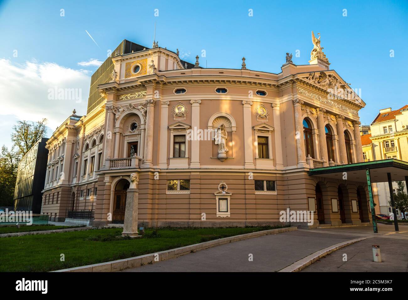 Opera and Ballet theatre in a summer day in Ljubljana, Slovenia Stock Photo