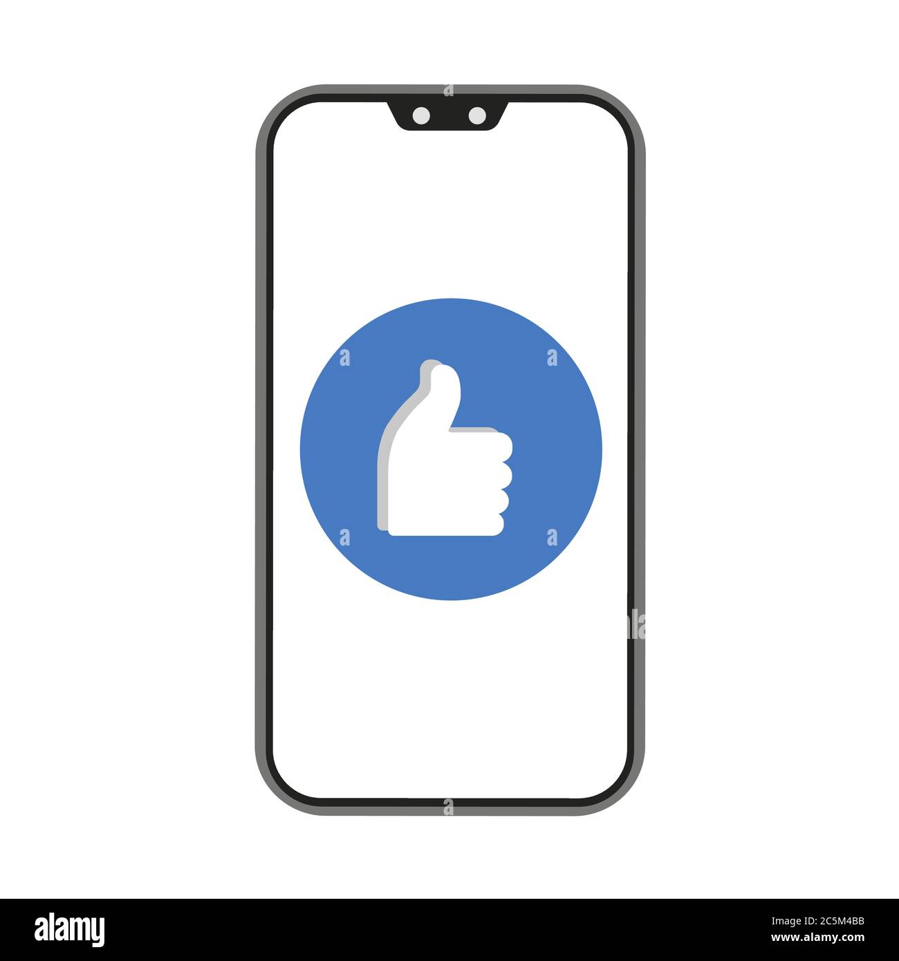 Phone and like on white background. Vector illustration in trendy flat style. ESP 10. Stock Vector