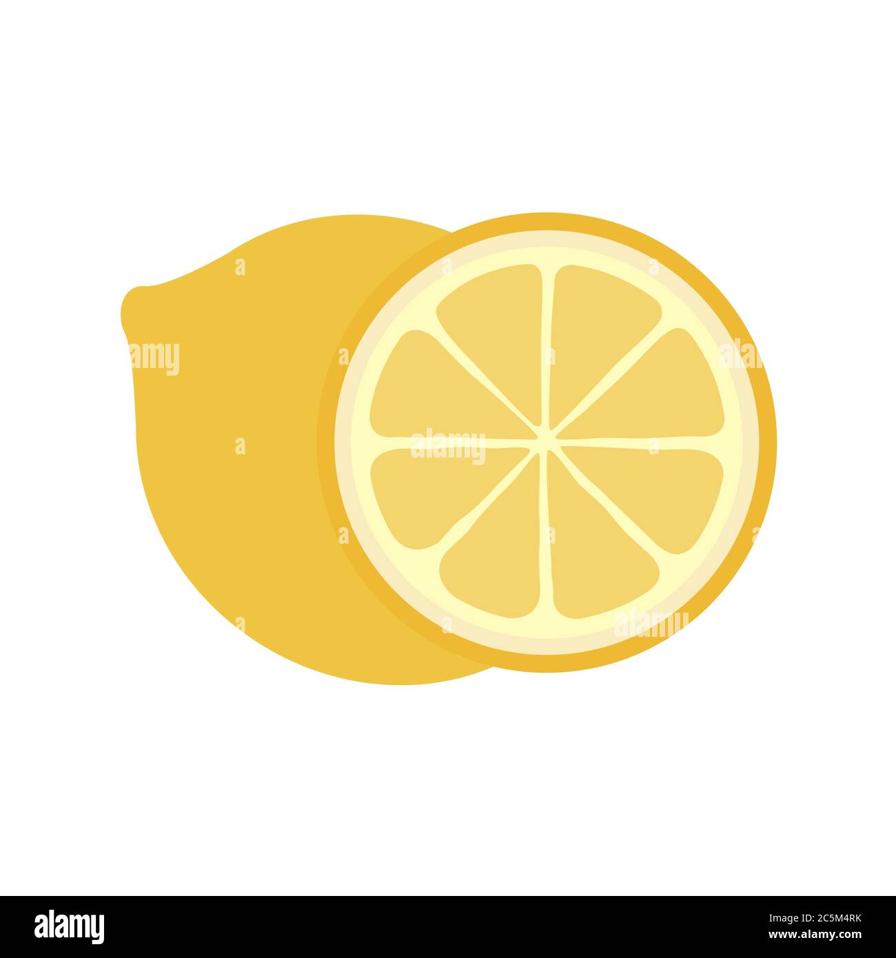 Fresh lemon fruit on white background. Vector illustration in trendy ...