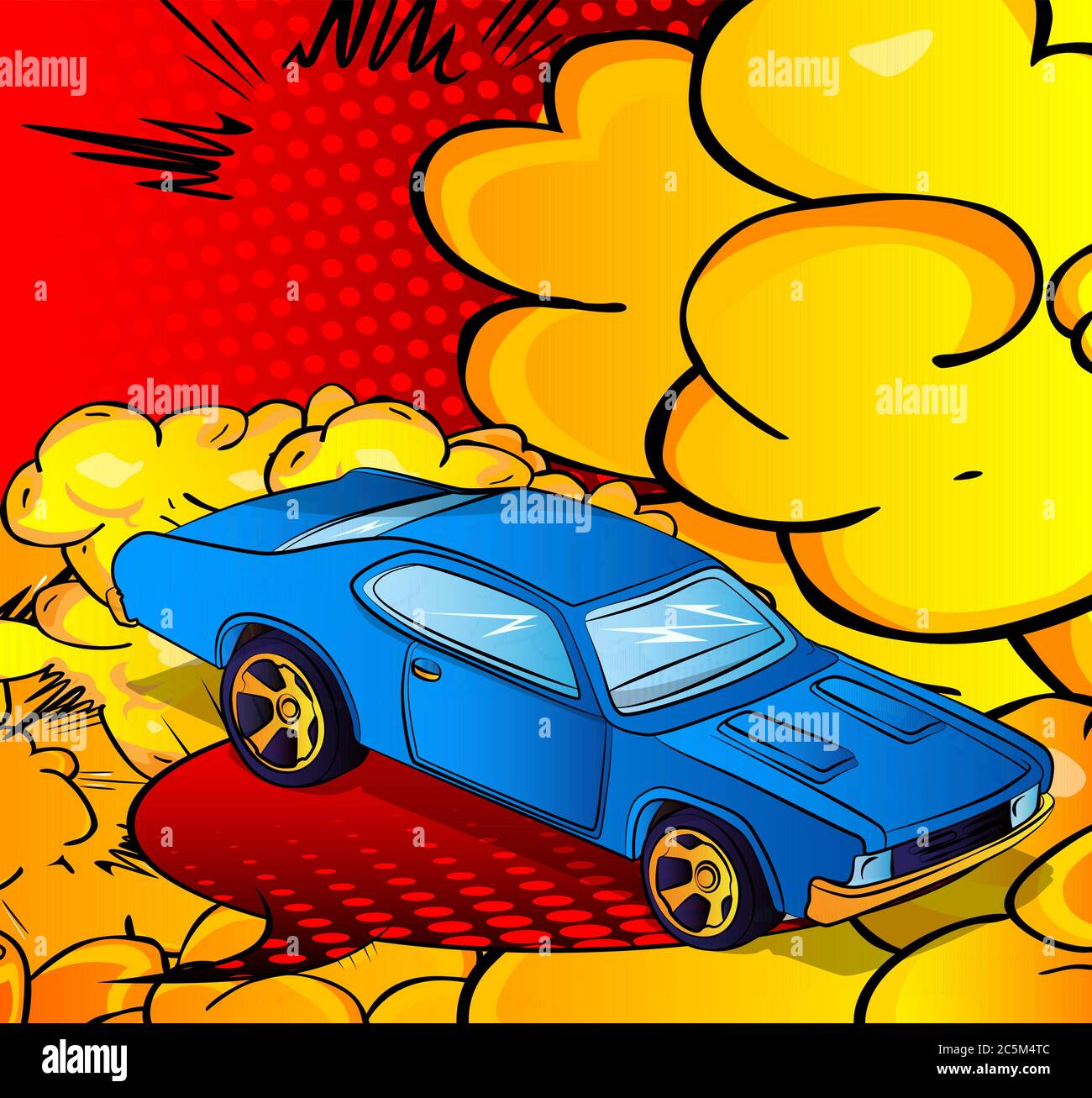Comic book style, cartoon vector illustration of a cool American Sports Car  Stock Vector Image & Art - Alamy