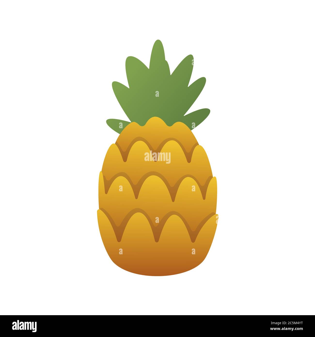 Pineapple on white background. Vector illustration in trendy flat style ...