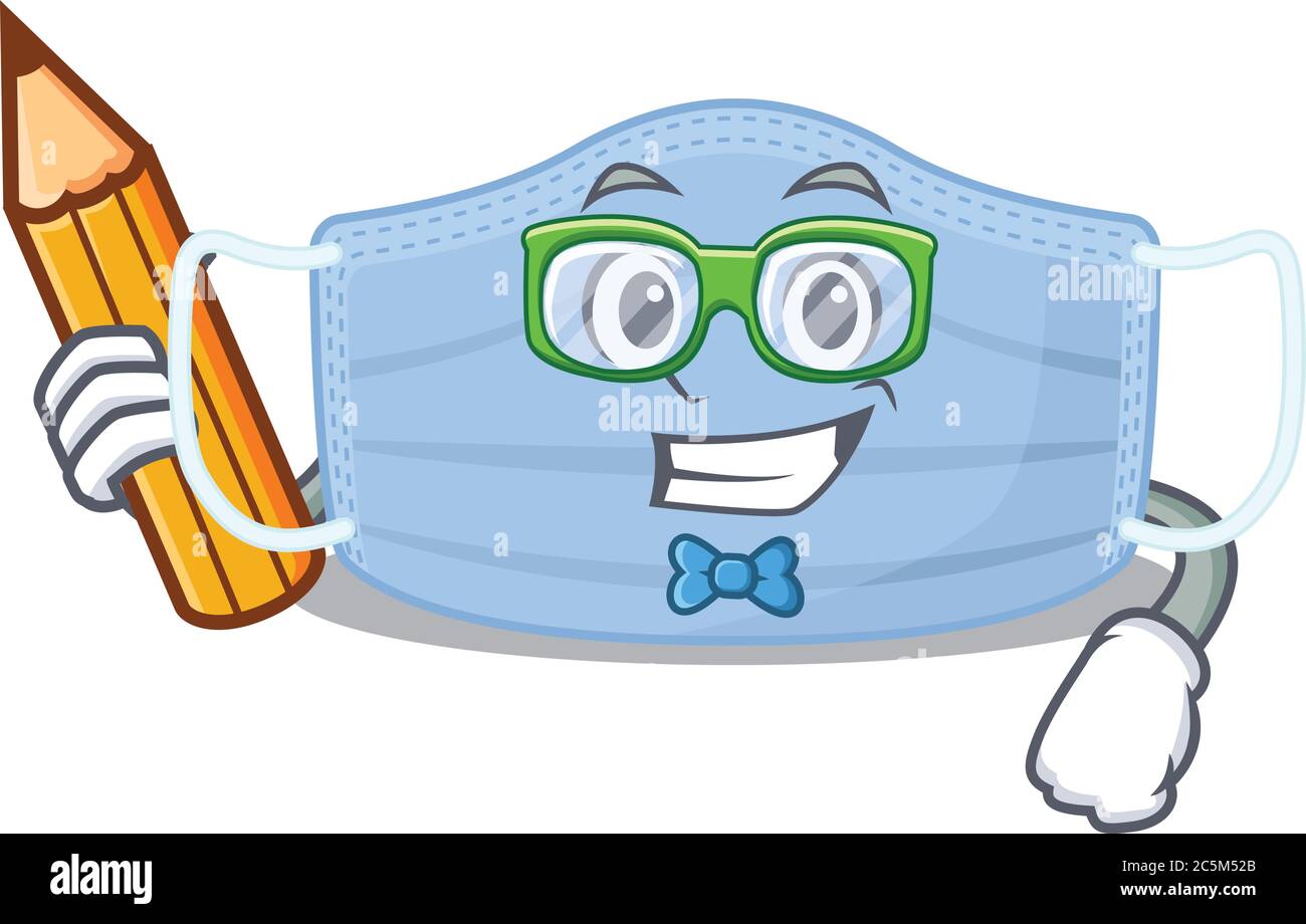 A clever student surgical mask cartoon character study at home Stock Vector  Image & Art - Alamy