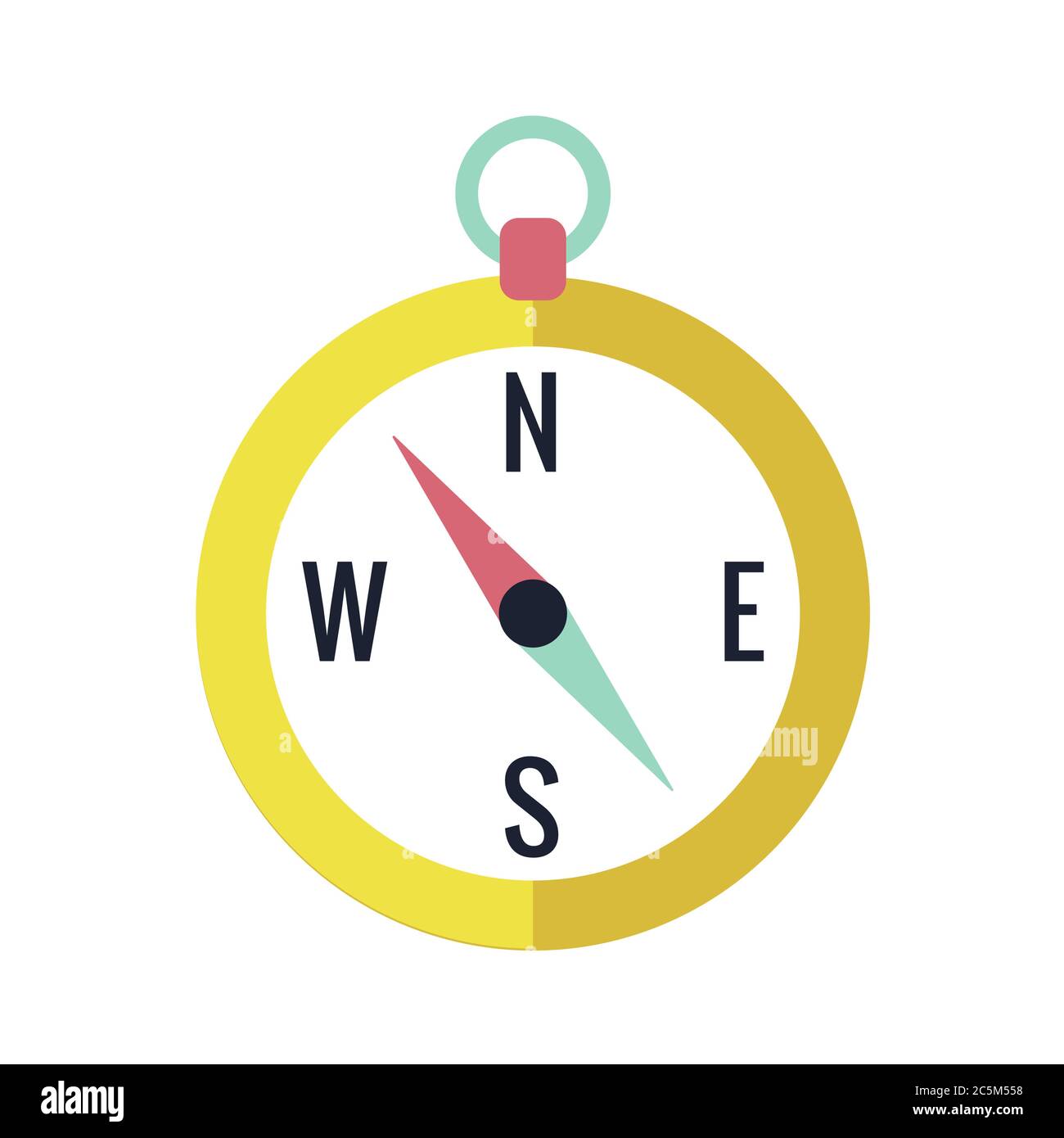 Compass Icon isolated on white background. Trendy flat style for ...
