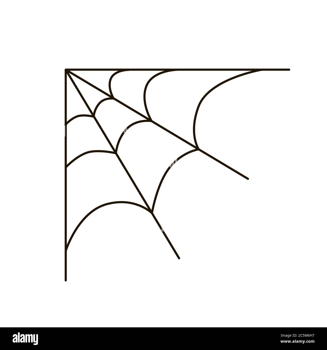 Spider web on white background. Vector illustration in trendy flat style. EPS 10 Stock Vector