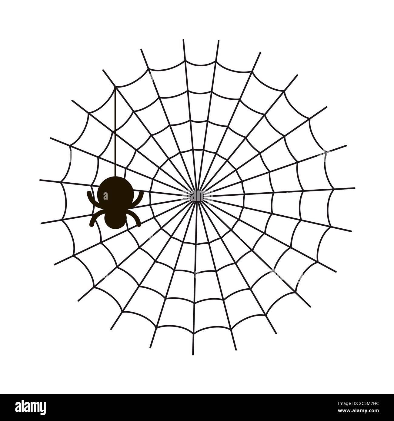Spider web on white background. Vector illustration in trendy flat style. EPS 10 Stock Vector