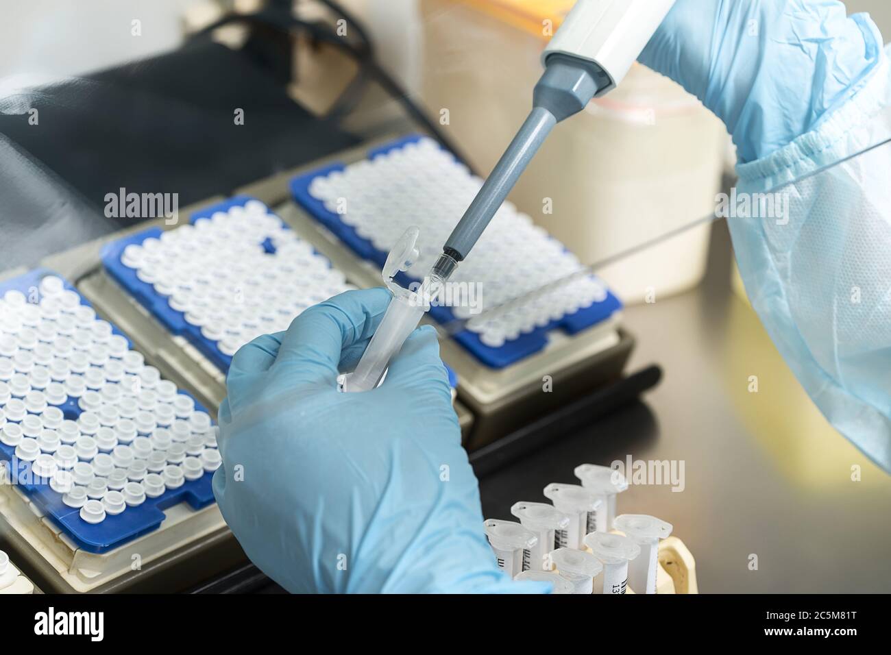 A chemical sample bottle. Centrifuge. A test tube vial sets for ...