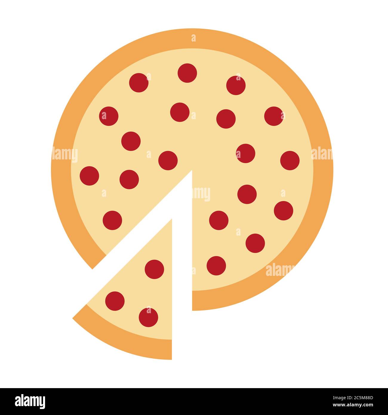 Pizza icon - pizza slice illustration - Vector pizza. EPS 10. Stock Vector