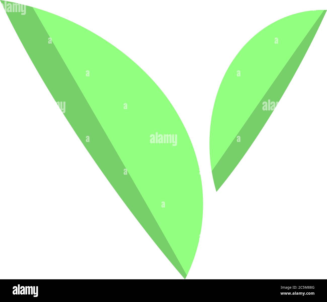 Green abstract leaf icons natural set on white background. Vector ...