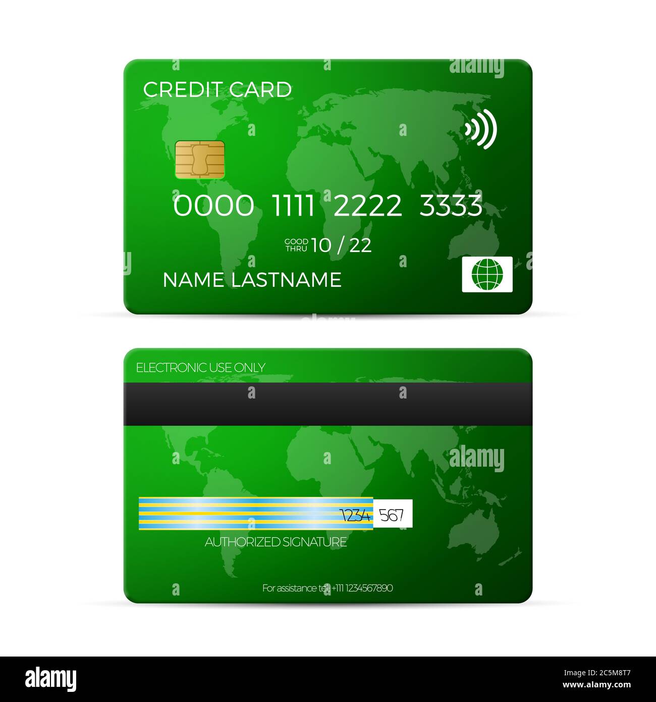 Credit card on a white background. Vector illustration Stock Photo - Alamy