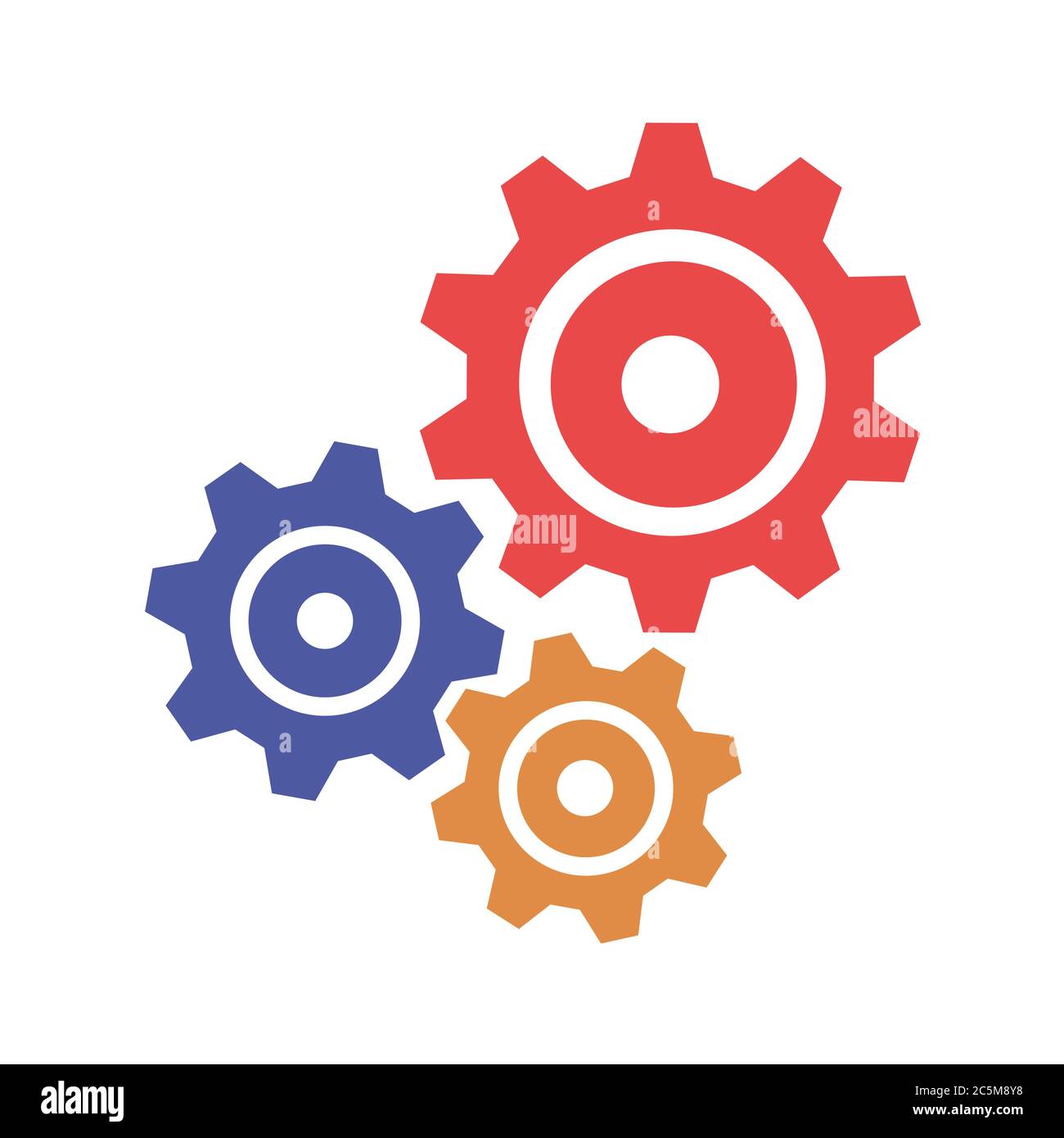 Gears on white background. Vector illustration in trendy flat style. ESP 10. Stock Vector
