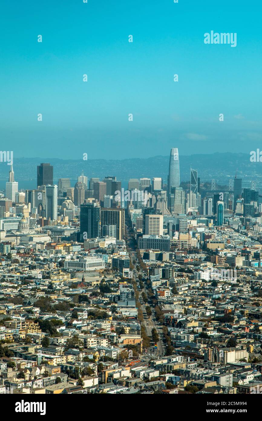 San Francisco skyline view from Twin Peaks Stock Photo - Alamy