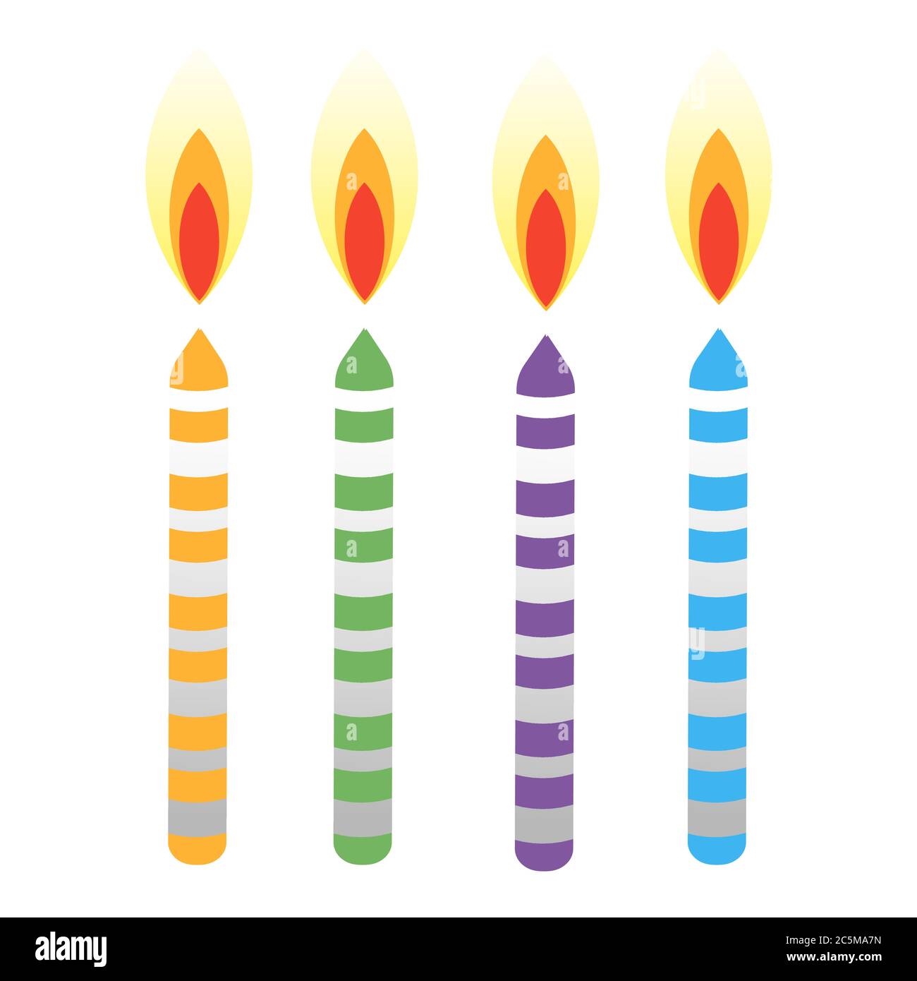 Birthday cake candles. Vector candles graphic. EPS 10 Stock Vector