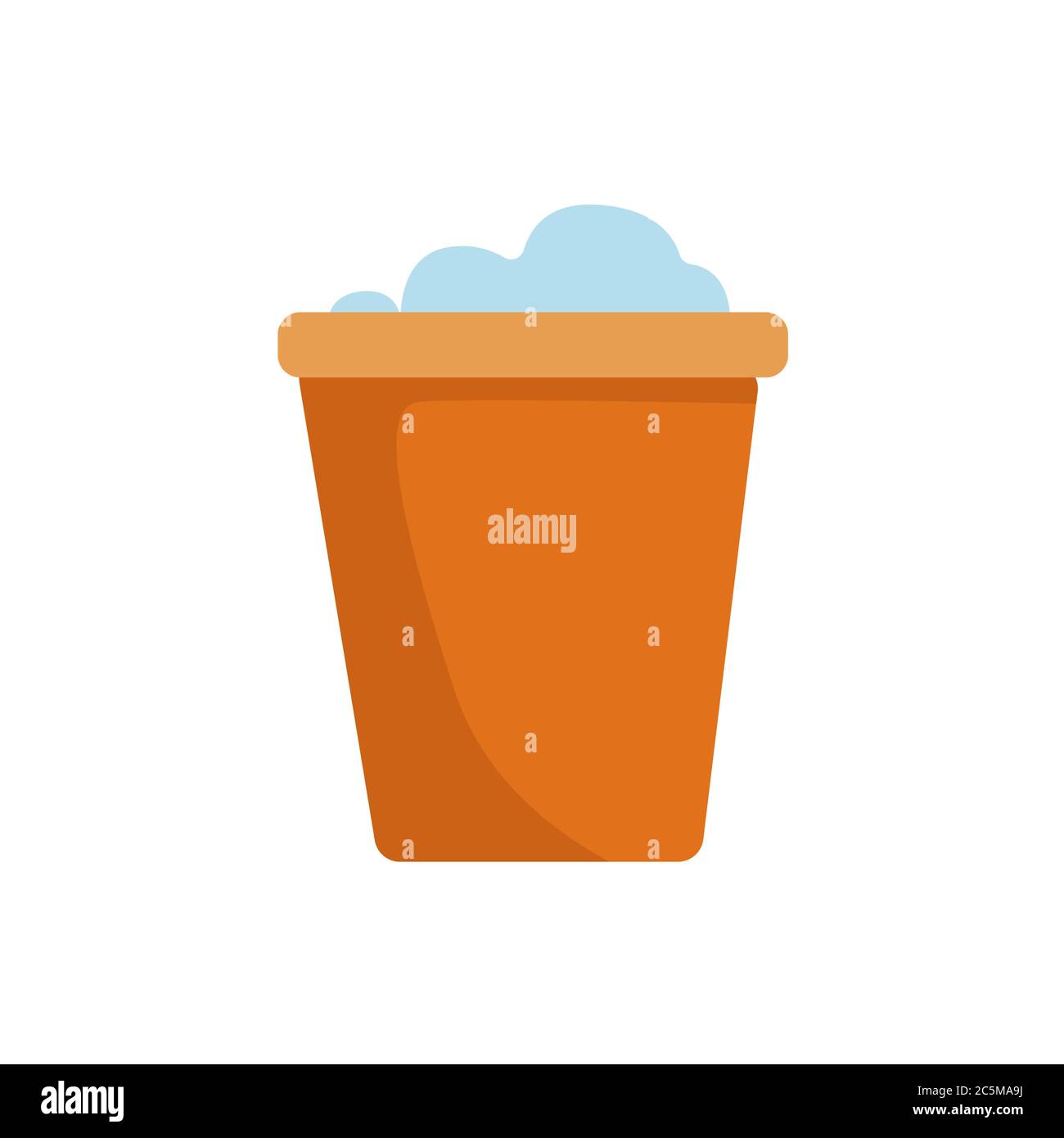 Cleaning bucket on white background. Trendy flat style for graphic design, web-site. Vector illustration EPS 10. Stock Vector