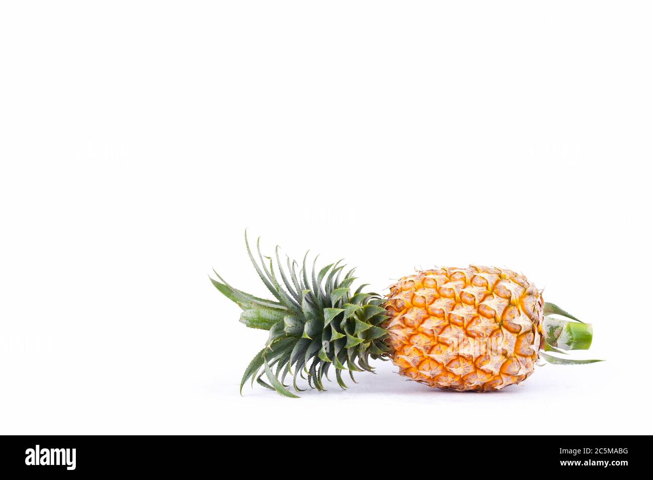 pineapple (Ananas comosus) on white background healthy pineapple fruit food isolated Stock Photo