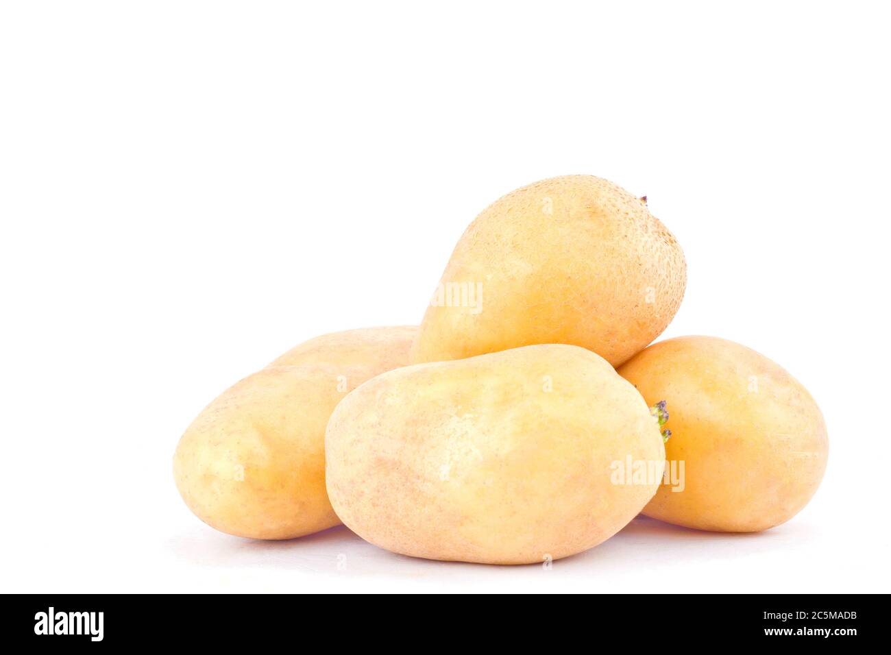 fresh  potatoes tubers on white background healthy potato Vegetable food isolated Stock Photo