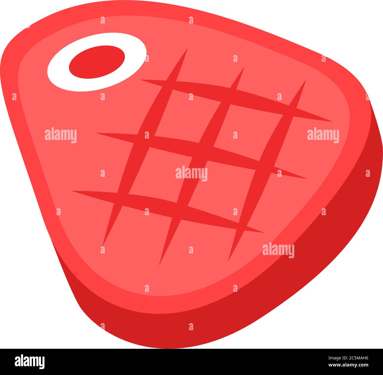 Isolated beef steak on white background. Fresh raw meet. Vector ...